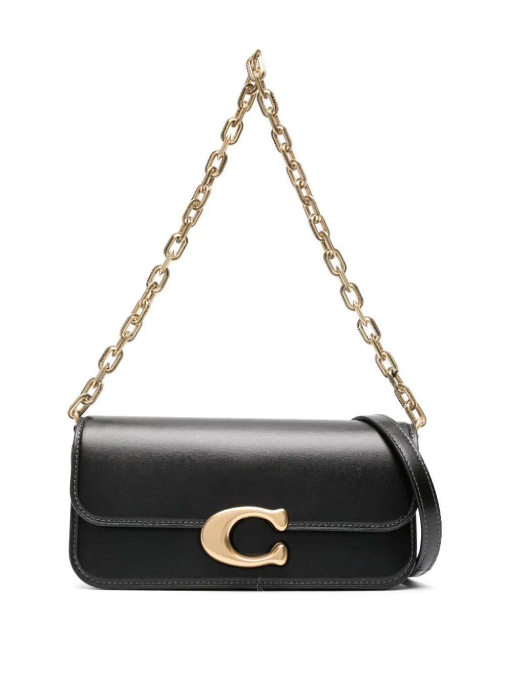 Coach bolsa de hombro con placa del logo