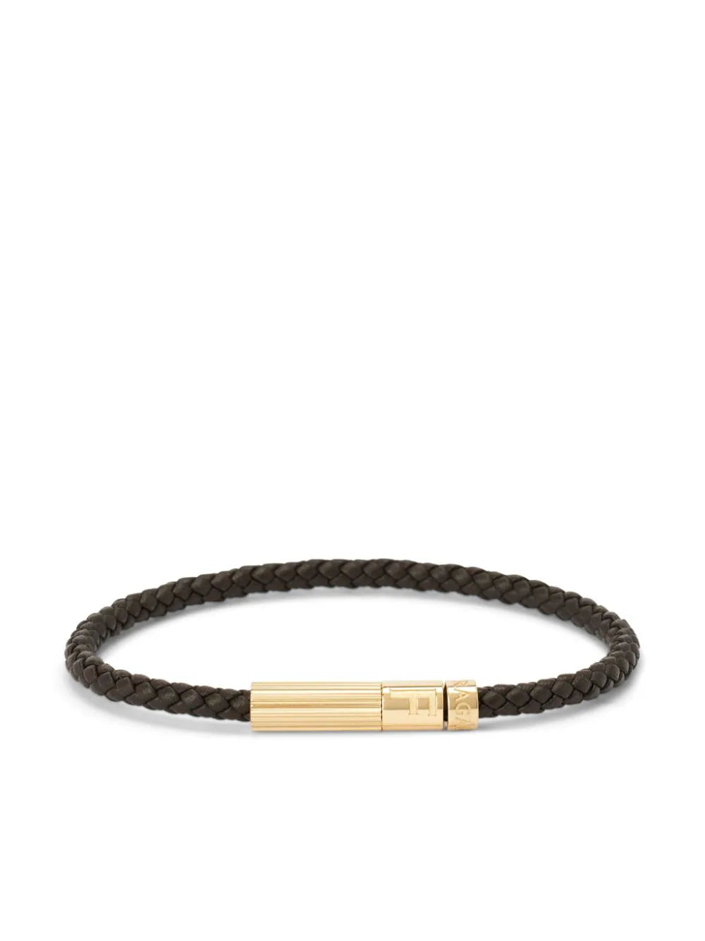 Ferragamo pulsera trenzada con placa del logo