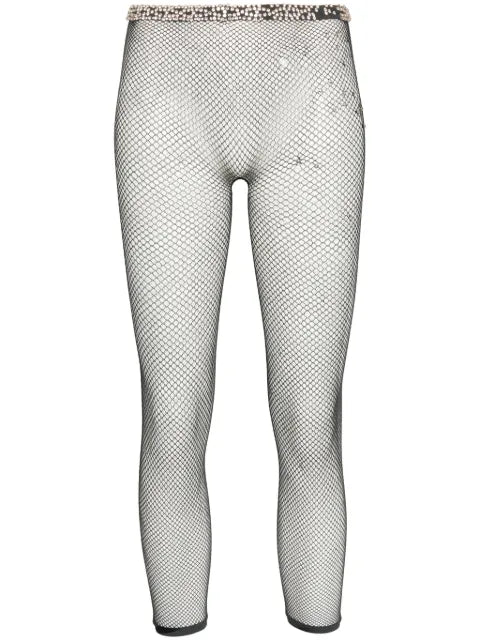 Maison Margiela leggins de malla con detalles de strass - imagen 1