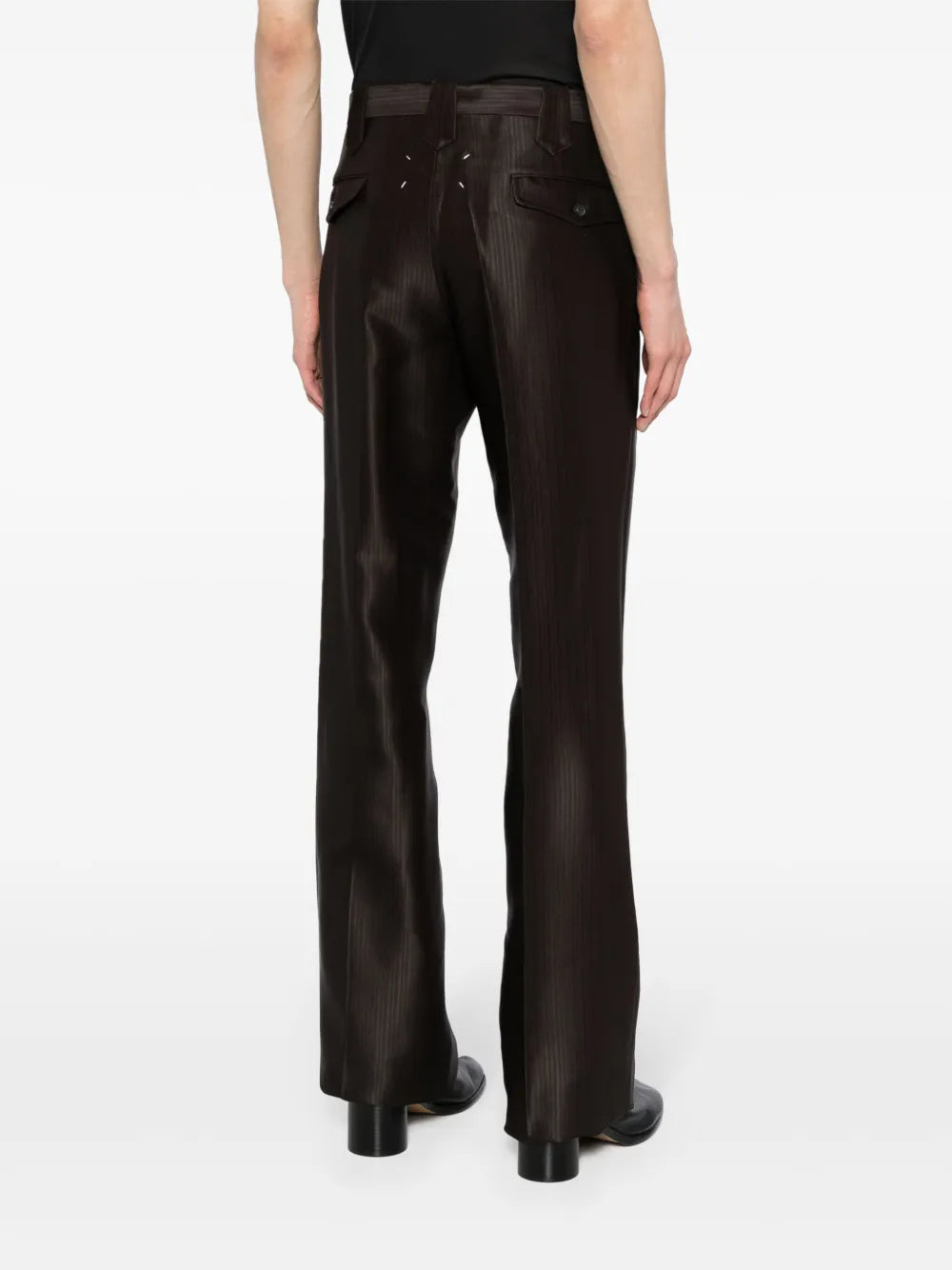 Maison Margiela pantalones rectos con motivo de espiga - Marrón - imagen 4