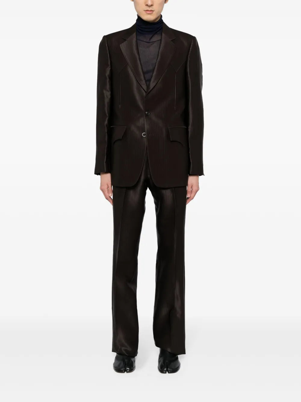 Maison Margiela pantalones rectos con motivo de espiga - Marrón - imagen 2