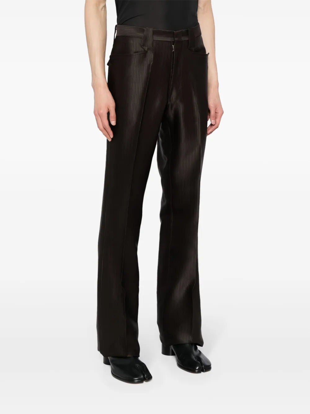 Maison Margiela pantalones rectos con motivo de espiga - Marrón - imagen 3