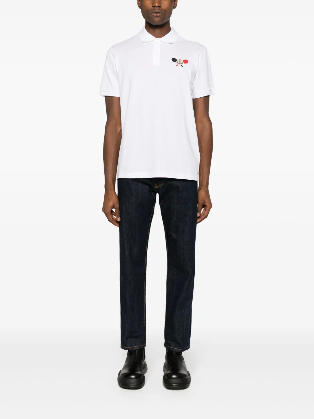 Moncler playera tipo polo de piqué