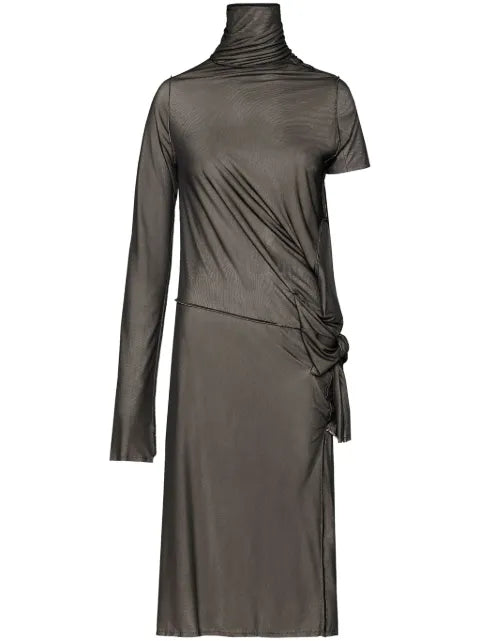 Maison Margiela vestido midi con diseño fruncido y asimétrico - imagen 1
