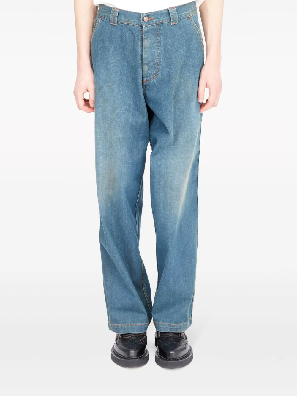 Maison Margiela jeans anchos con tiro medio - Azul - imagen 2