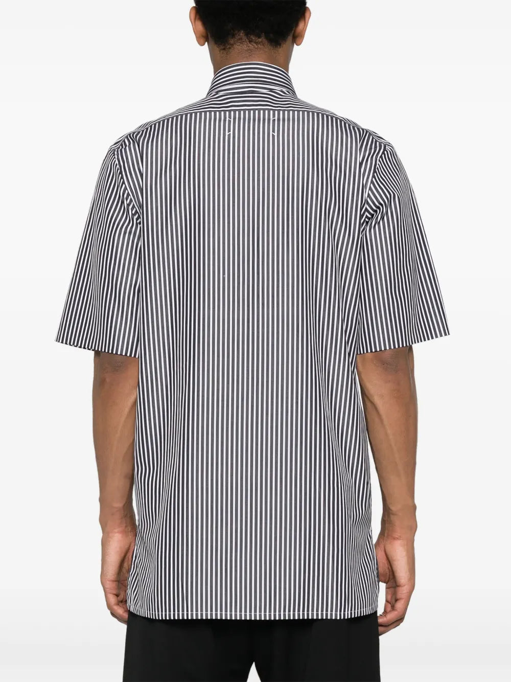 Maison Margiela camisa con logo bordado y estampado de rayas - Blanco - imagen 4