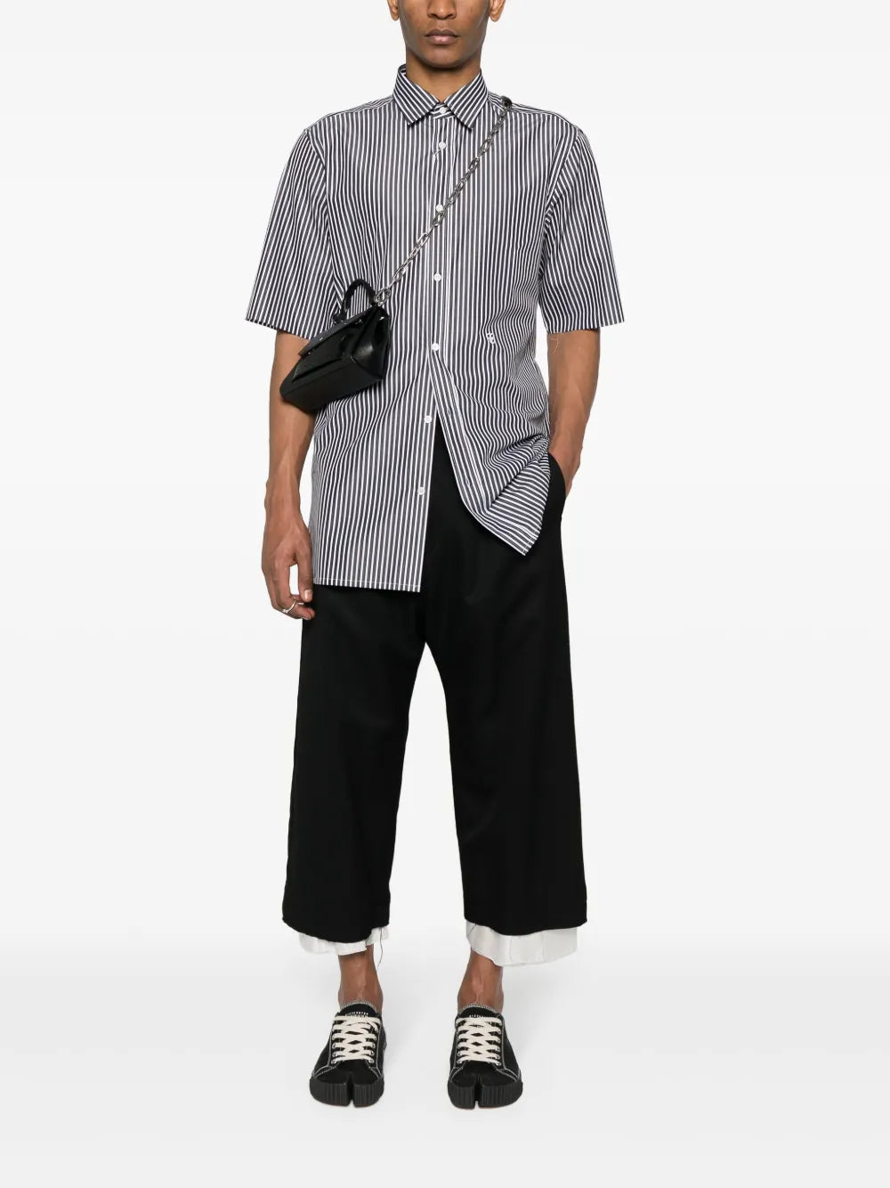 Maison Margiela camisa con logo bordado y estampado de rayas - Blanco - imagen 2
