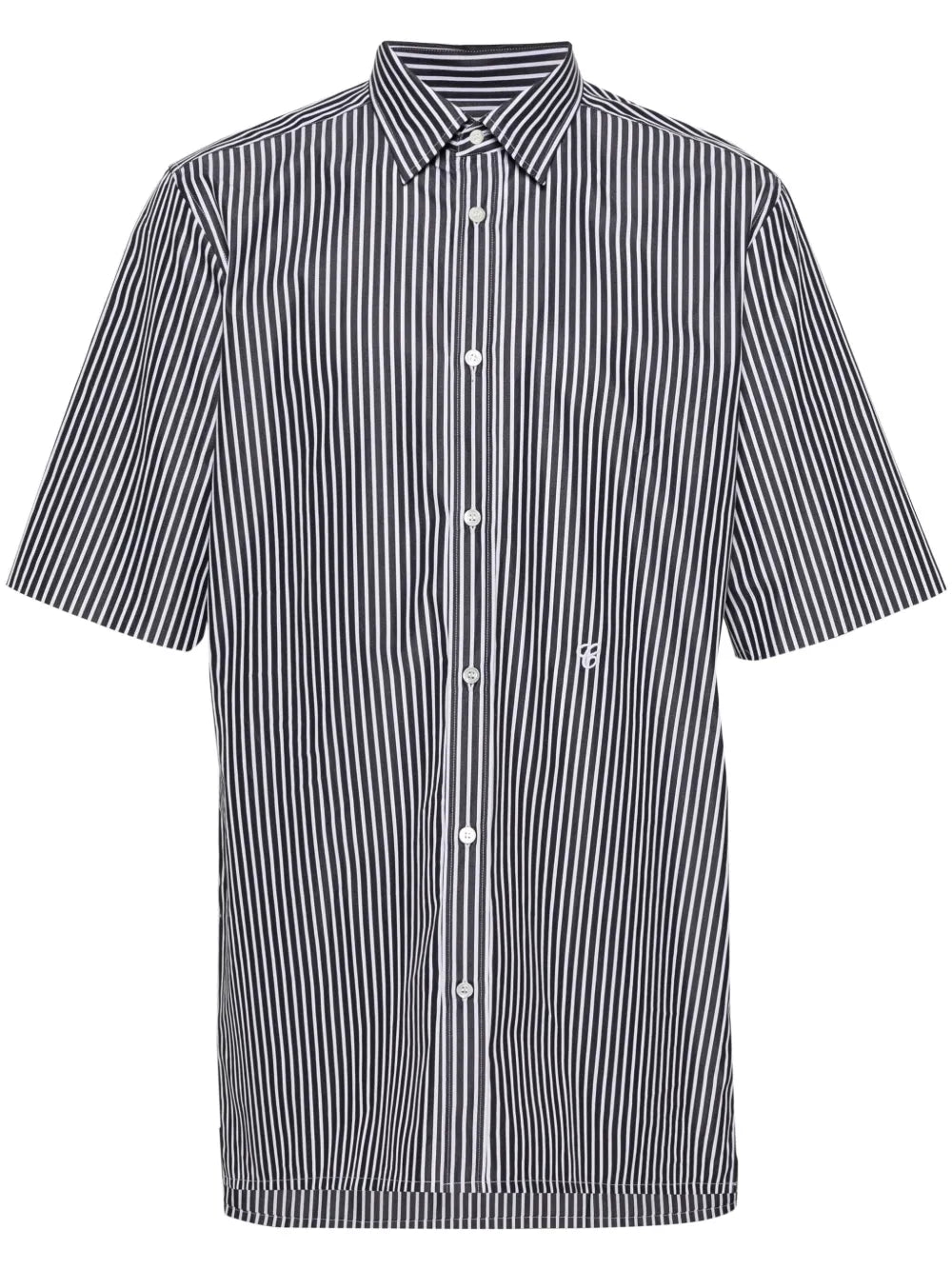 Maison Margiela camisa con logo bordado y estampado de rayas - Blanco - imagen 1