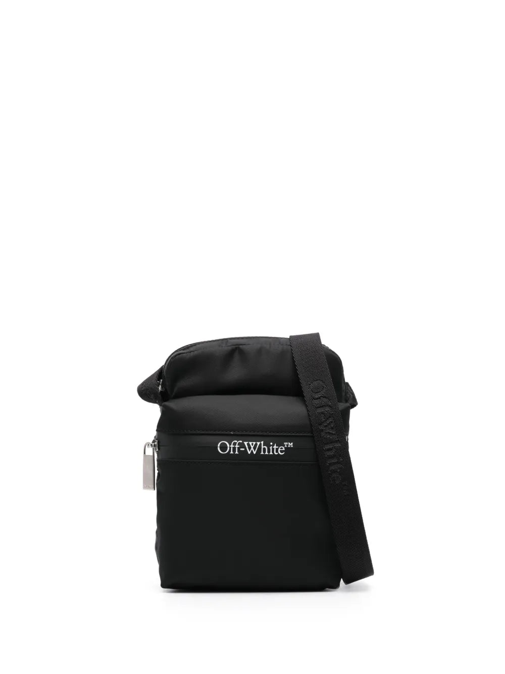 Off-White mochila tipo mensajero con logo estampado