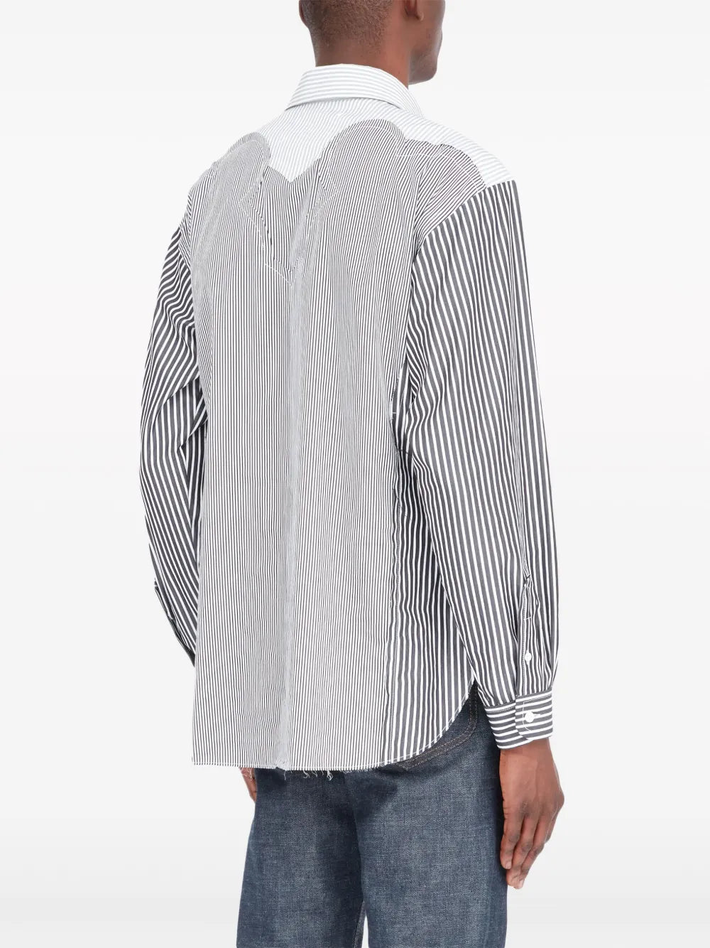 Maison Margiela camisa Yoke con rayas estampadas - Negro - imagen 4
