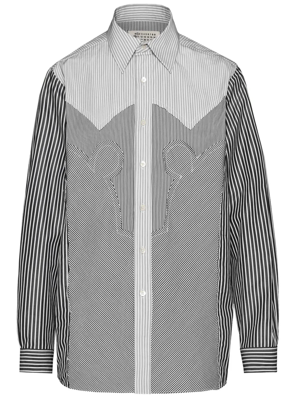 Maison Margiela camisa Yoke con rayas estampadas - Negro - imagen 1