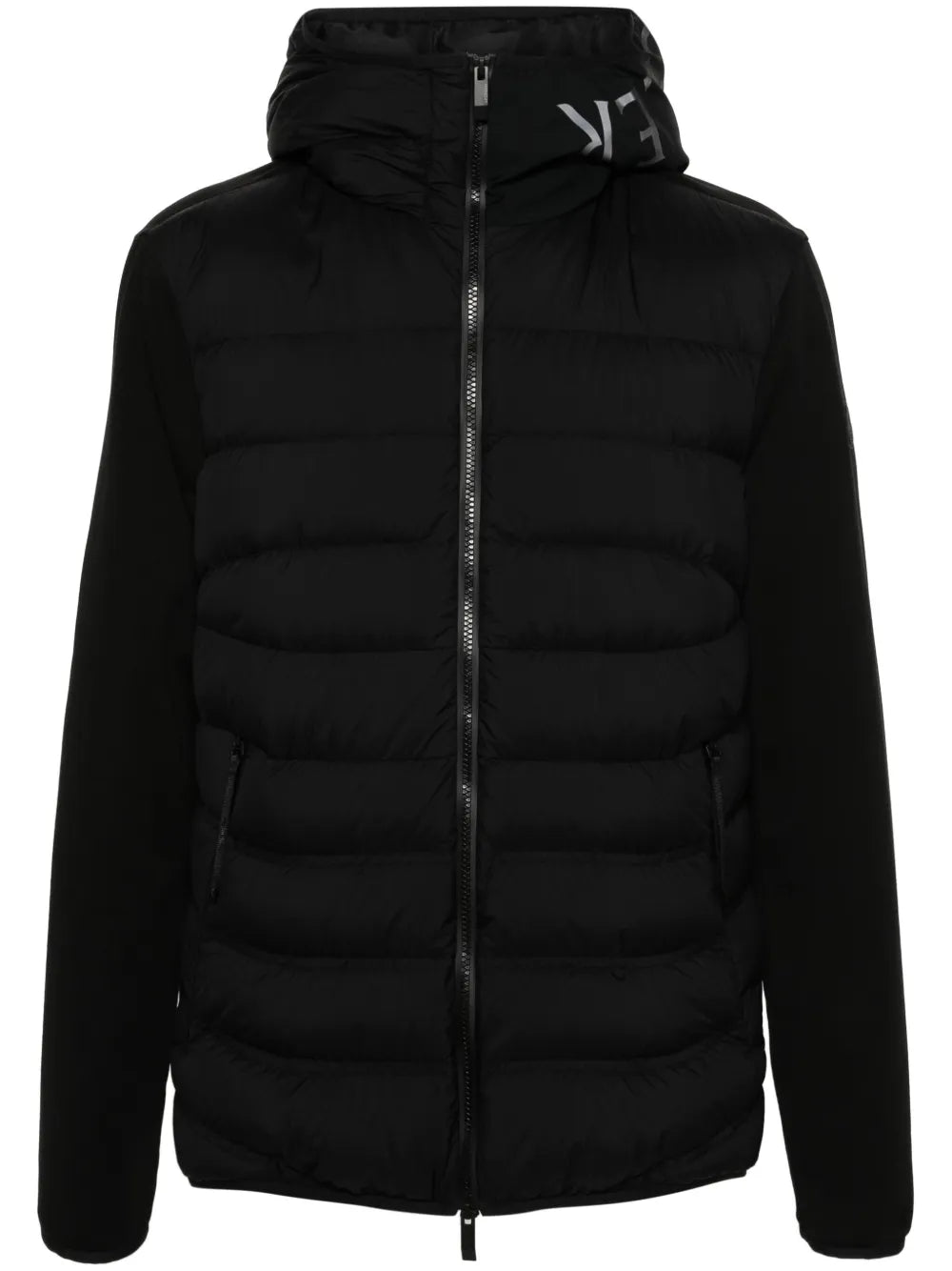Moncler chamarra con capucha y parche del logo