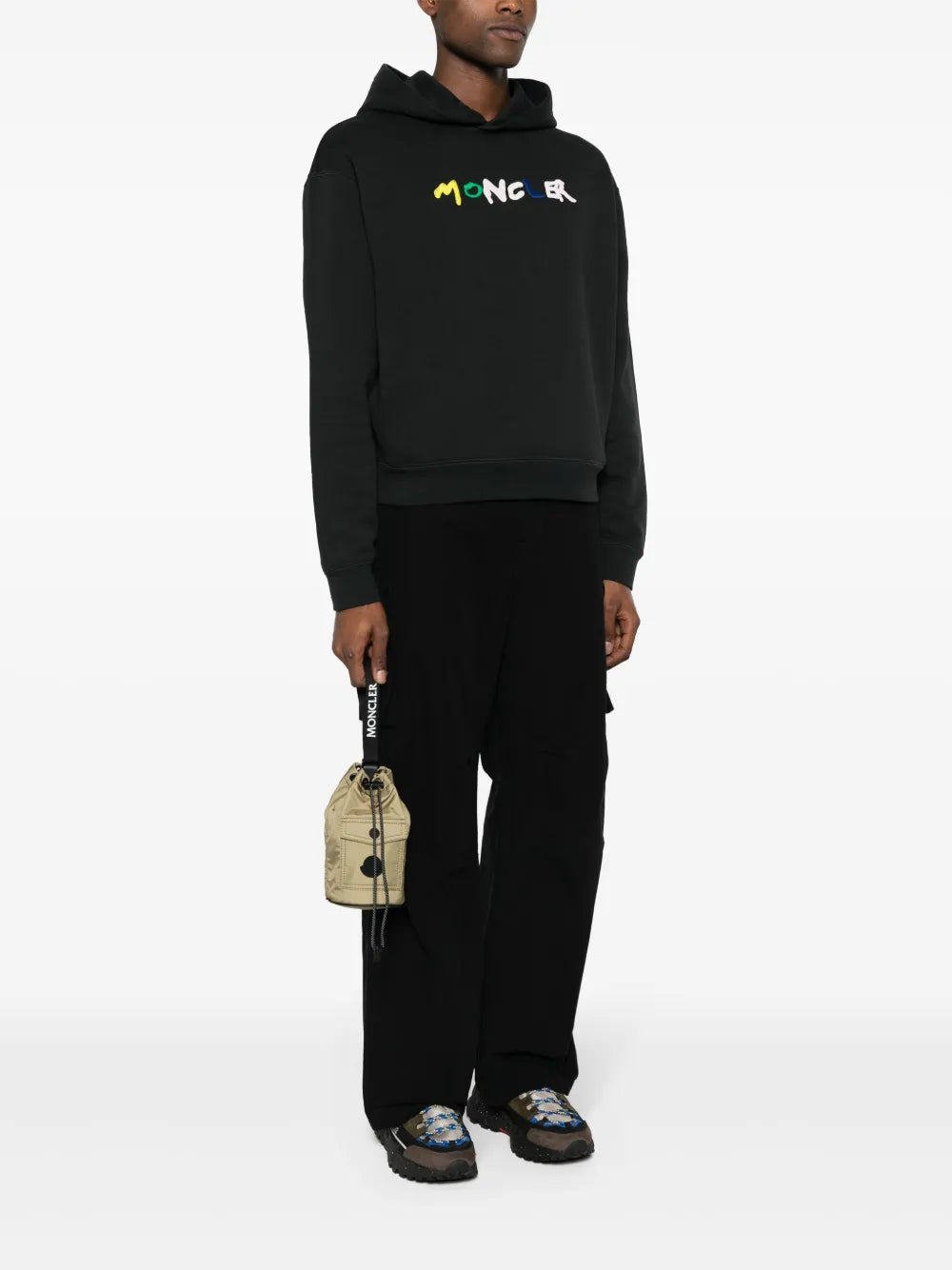 Moncler bolsa bucket mini con parche del logo