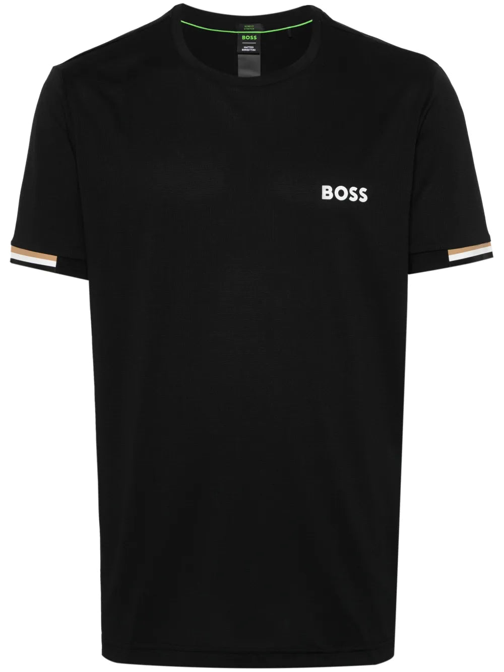 BOSS playera con detalle de rayas en contraste de BOSS x Matteo Berrettini