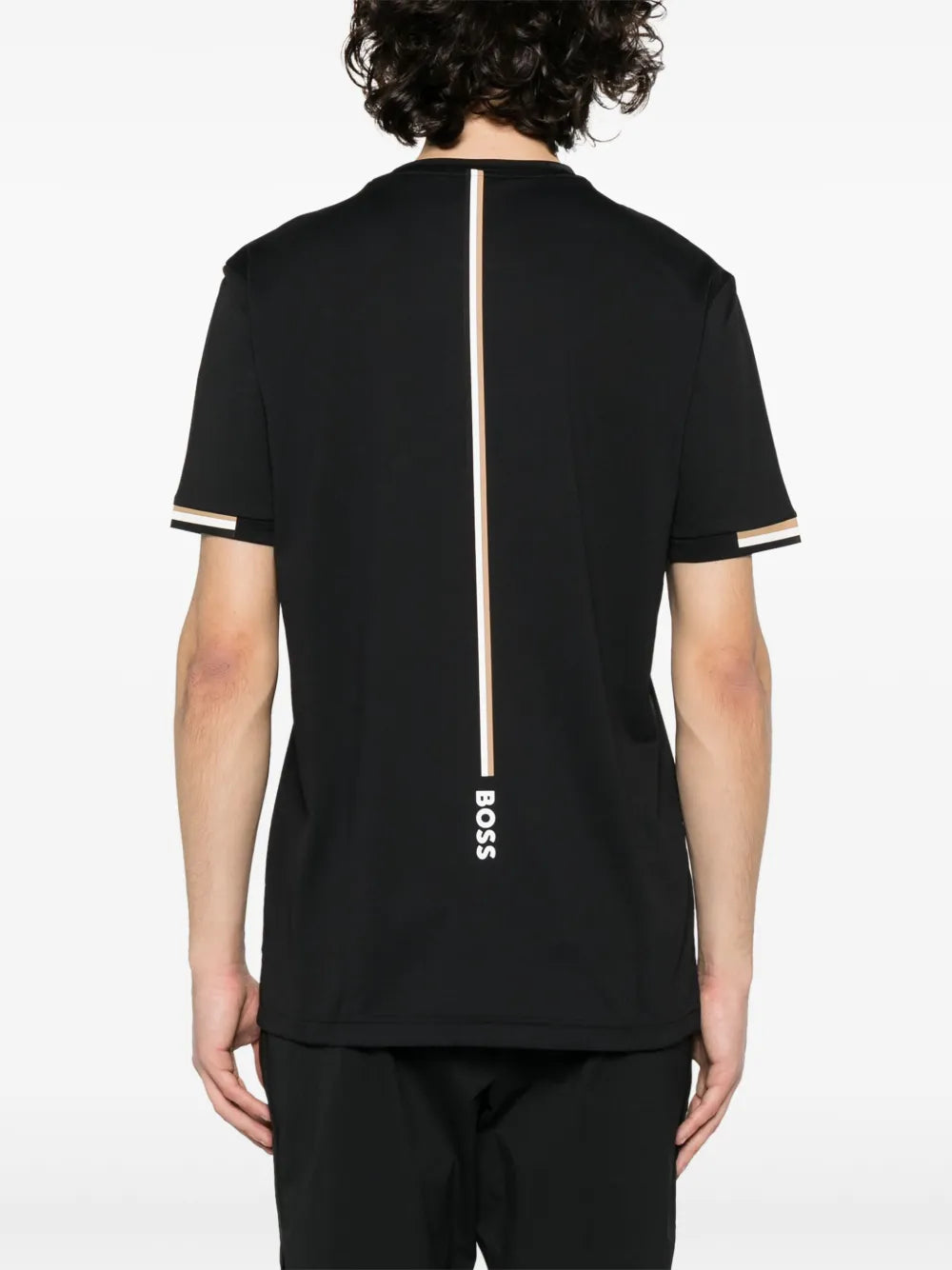 BOSS playera con detalle de rayas en contraste de BOSS x Matteo Berrettini