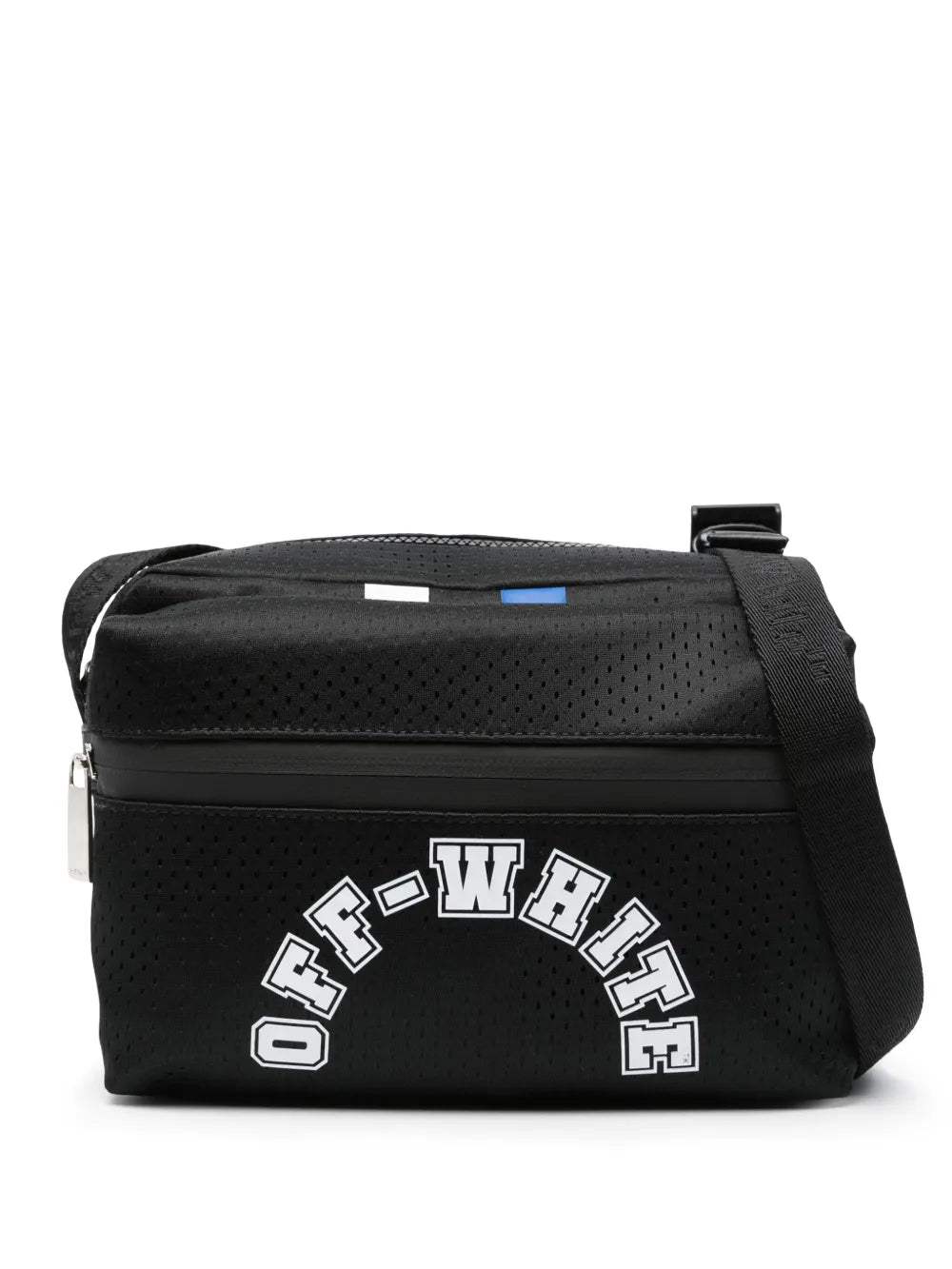 Off-White mochila tipo mensajero con logo estampado
