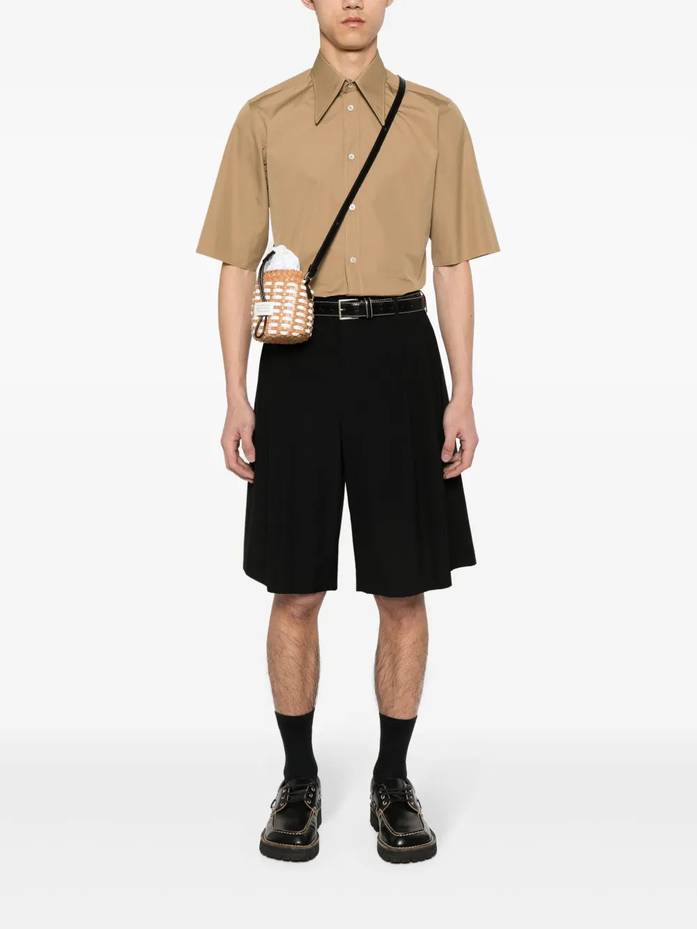 Maison Margiela camisa con cuello oversize - Marrón - imagen 2