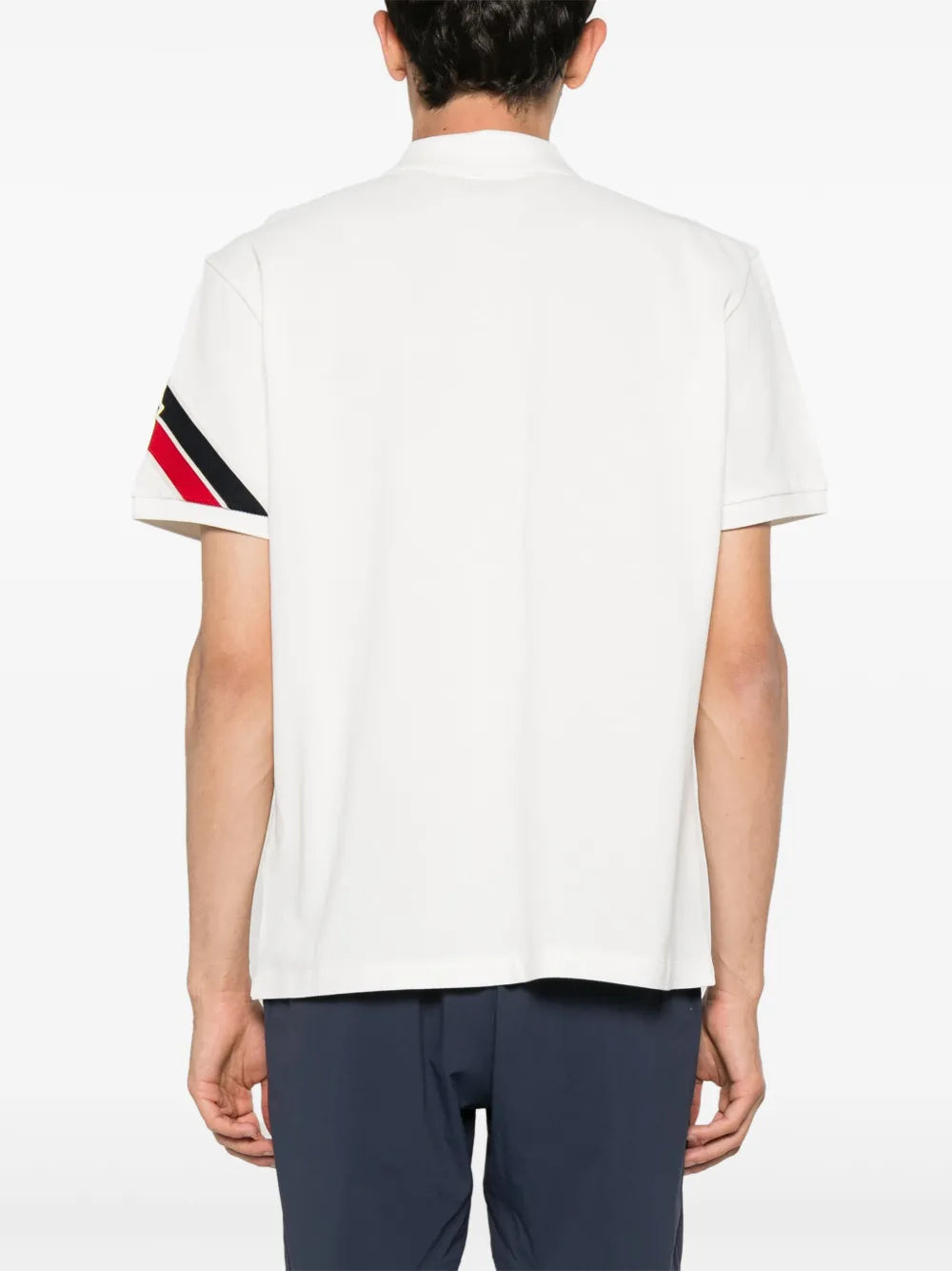 Moncler playera tipo polo de piqué con aplique del logo
