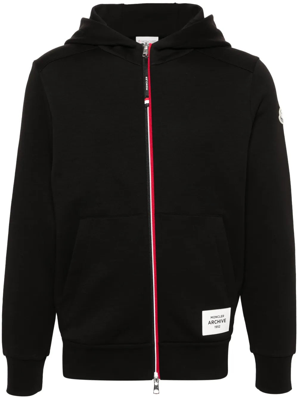 Moncler hoodie con cierre y aplique del logo
