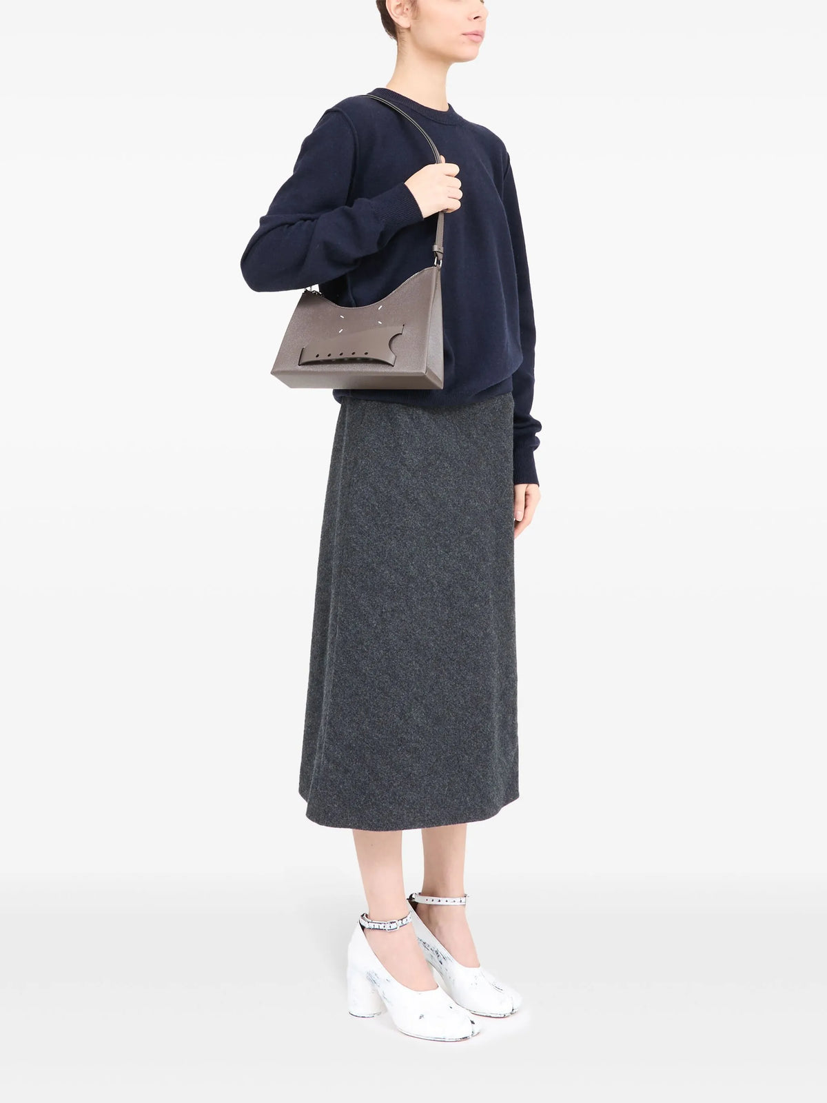 Maison Margiela bolsa Snatched Hobo - Gris - imagen 3