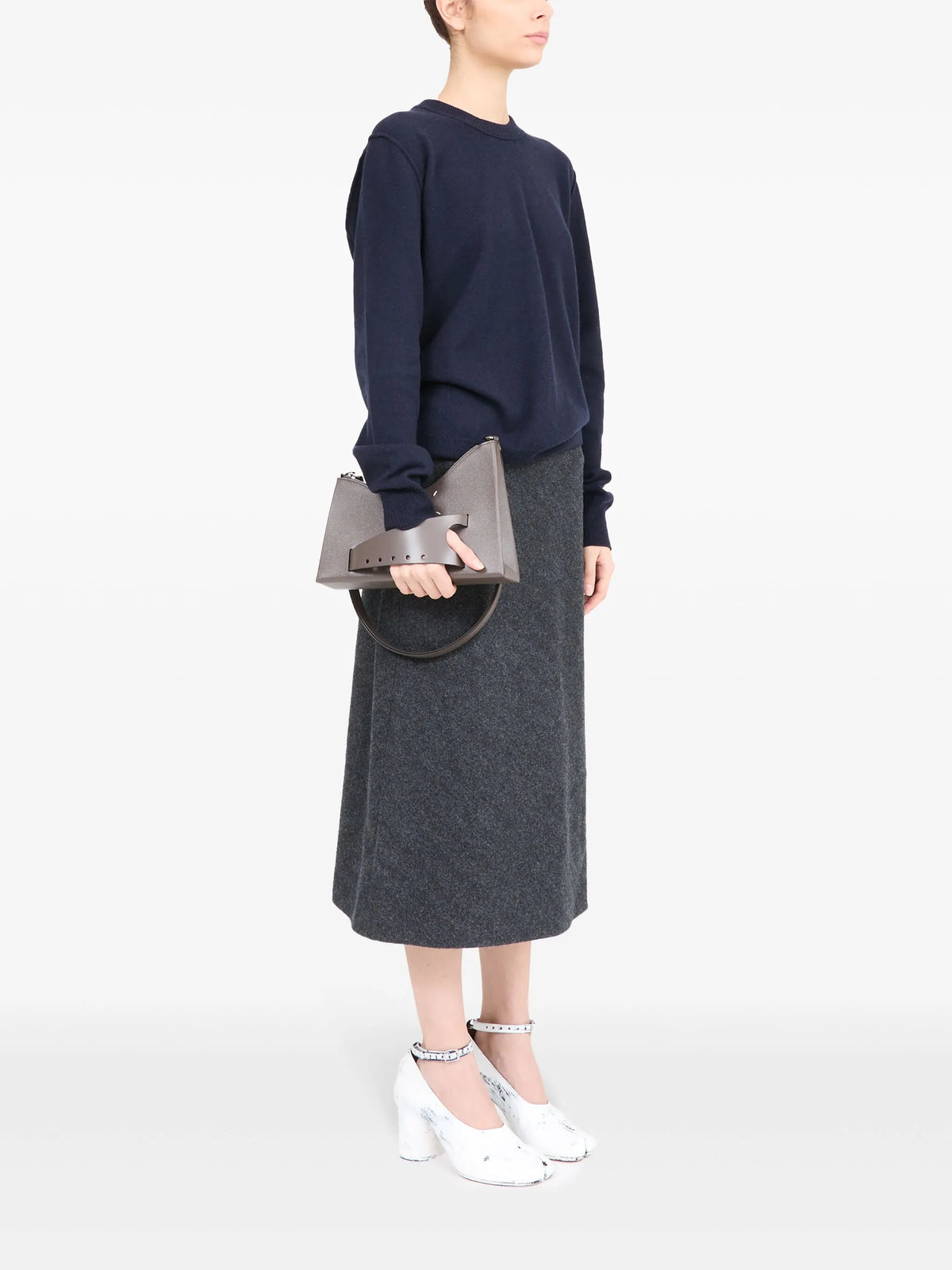 Maison Margiela bolsa Snatched Hobo - Gris - imagen 2