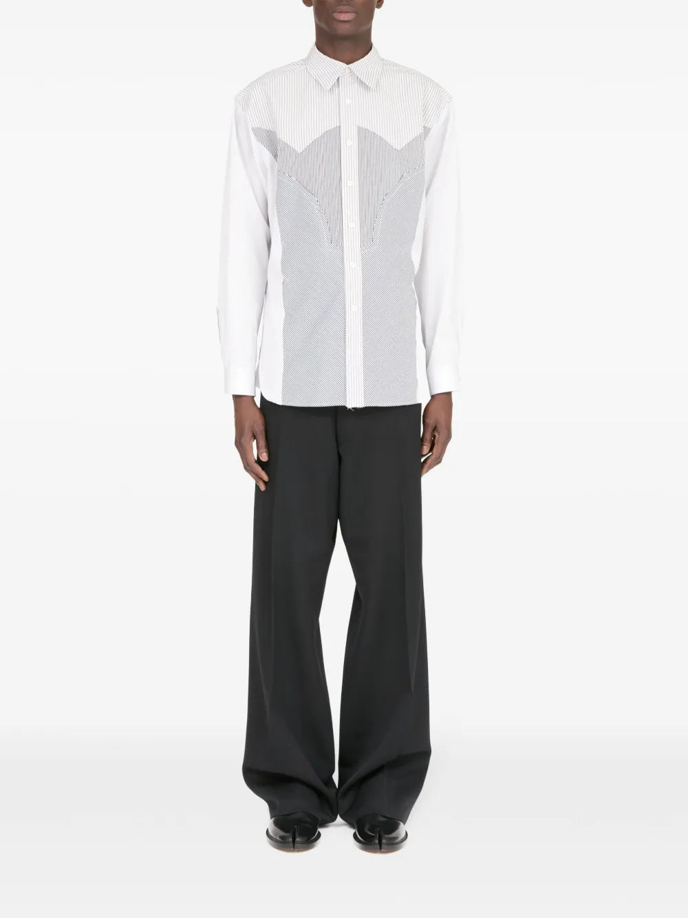 Maison Margiela camisa con rayas estampadas - Blanco - imagen 2