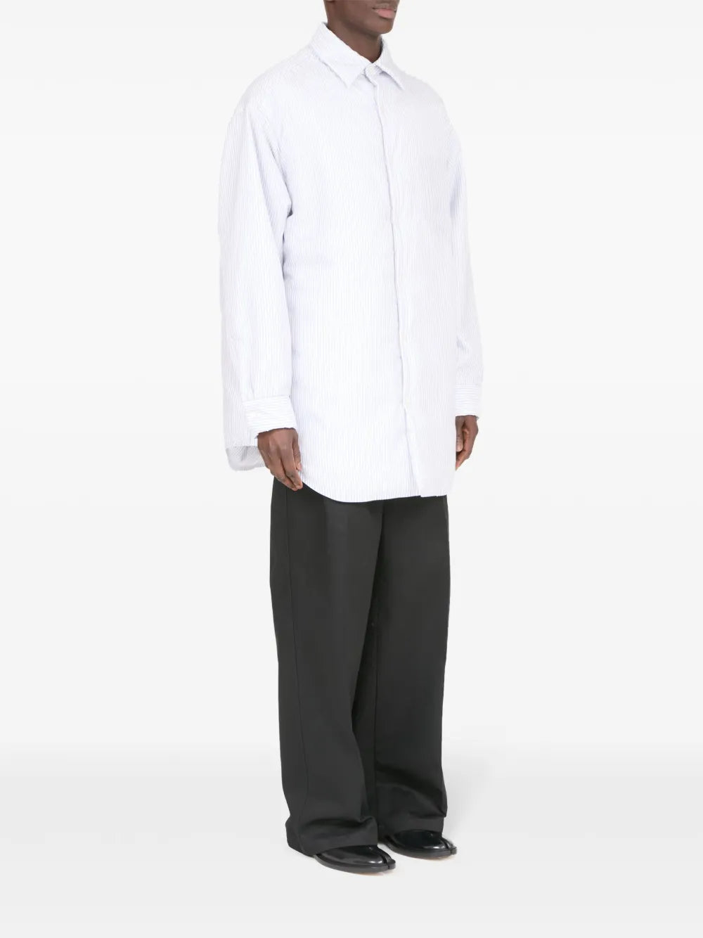 Maison Margiela camisa de popelina con rayas estampadas - Blanco - imagen 3
