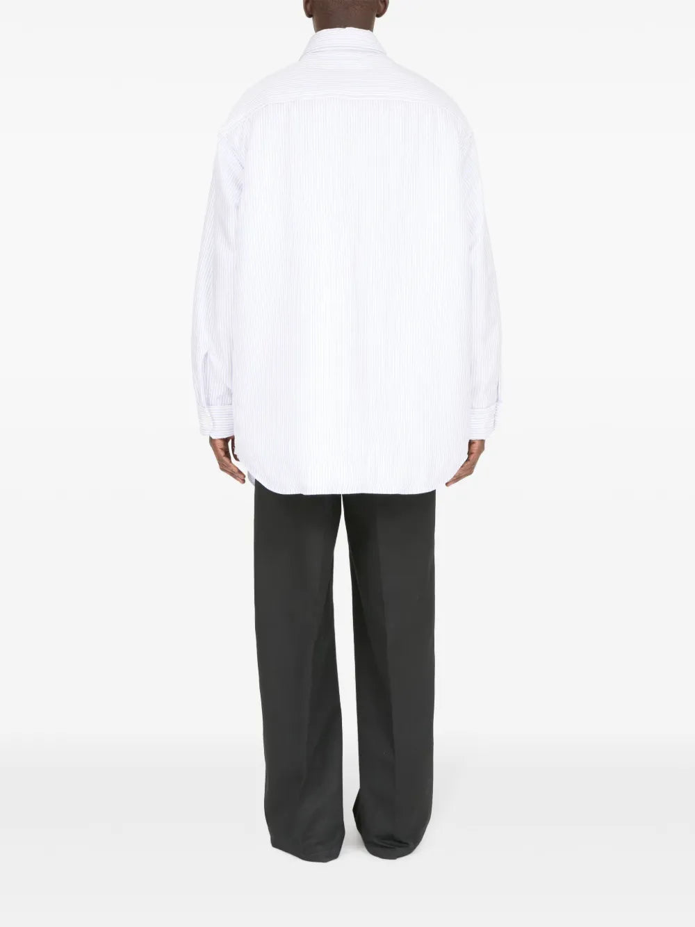 Maison Margiela camisa de popelina con rayas estampadas - Blanco - imagen 4