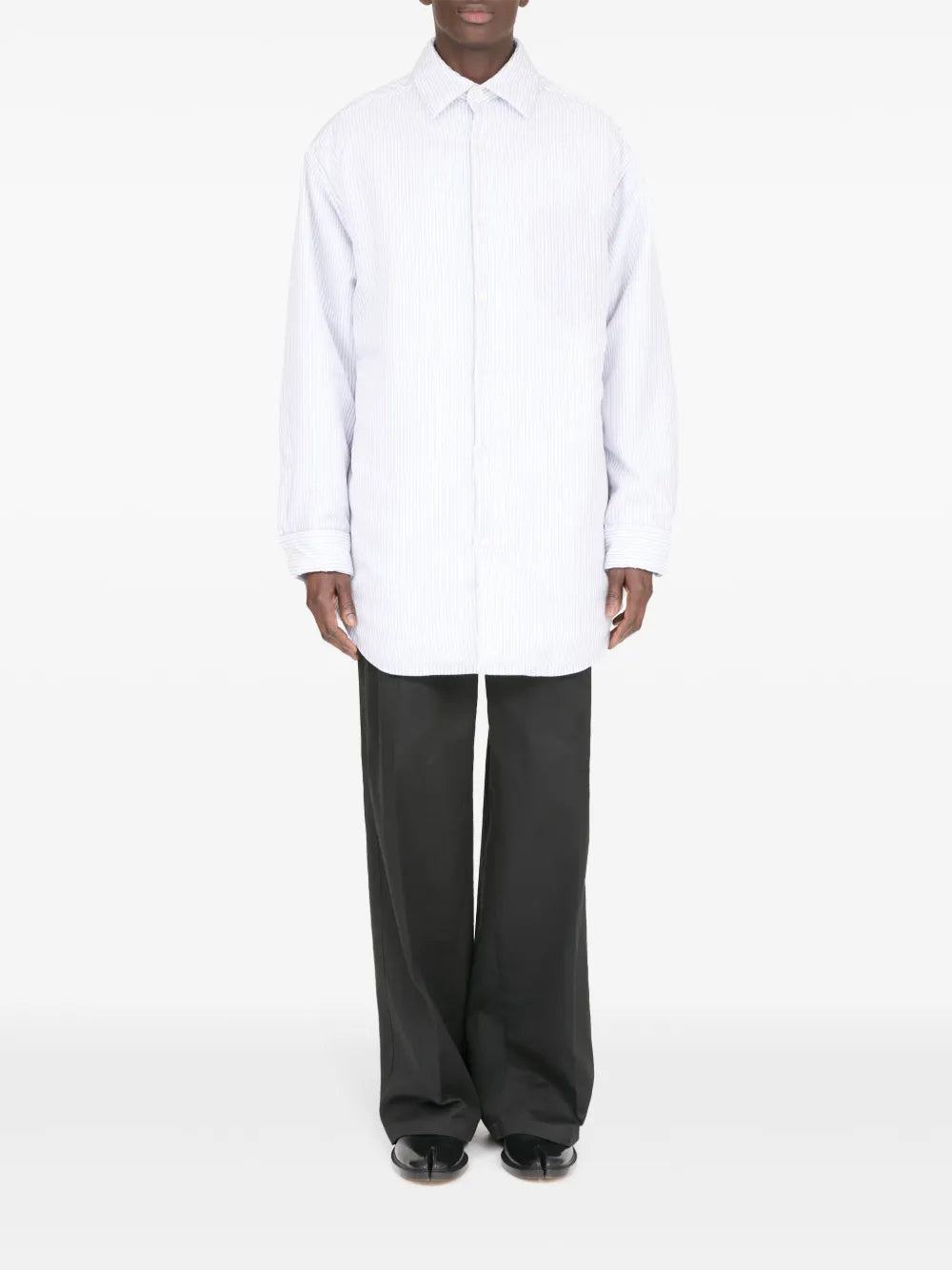 Maison Margiela camisa de popelina con rayas estampadas - Blanco - imagen 2