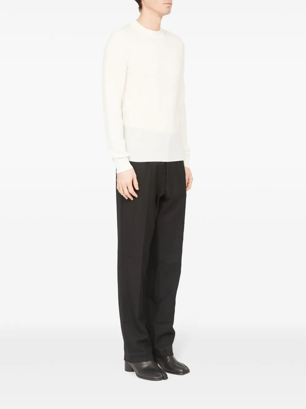 Maison Margiela suéter con bordes de canalé - Blanco - imagen 3