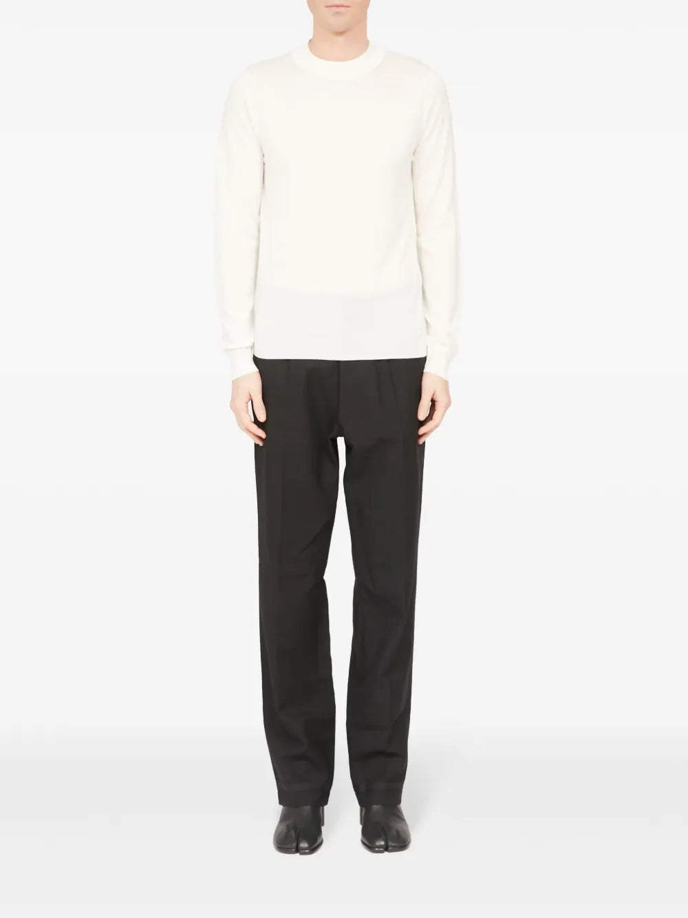 Maison Margiela suéter con bordes de canalé - Blanco - imagen 2