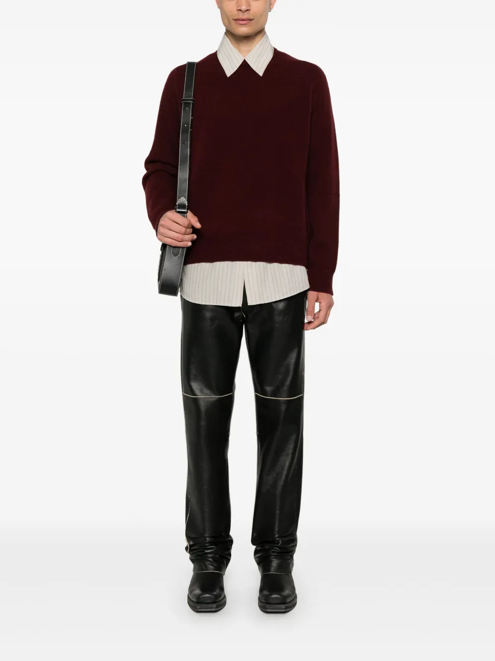 Maison Margiela suéter con cuello redondo - Rojo - imagen 2