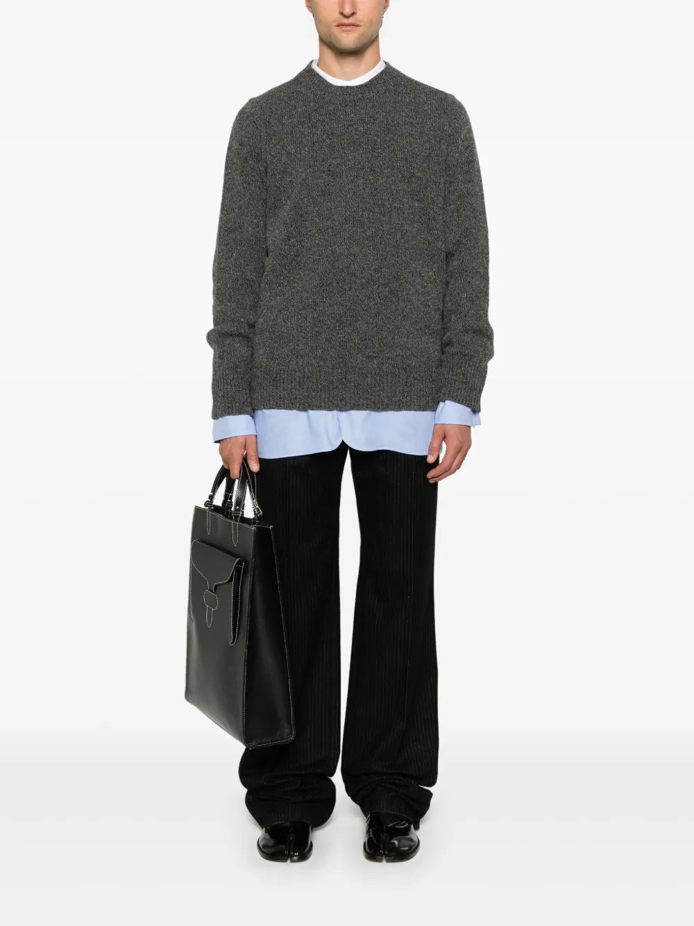 Maison Margiela suéter con cuello redondo - Gris - imagen 2