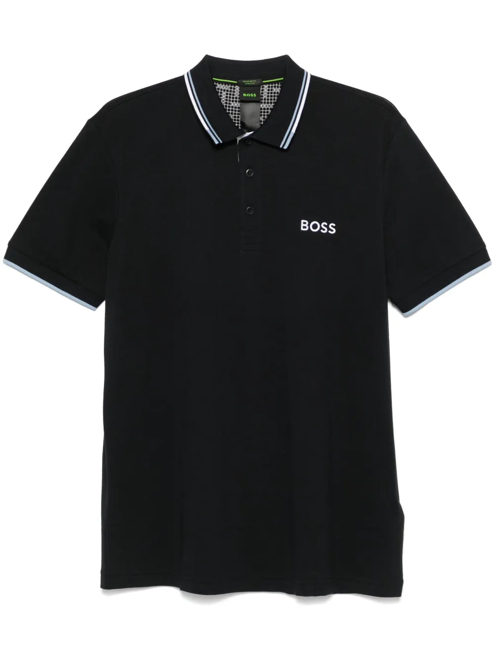 BOSS playera tipo polo con logo en contraste
