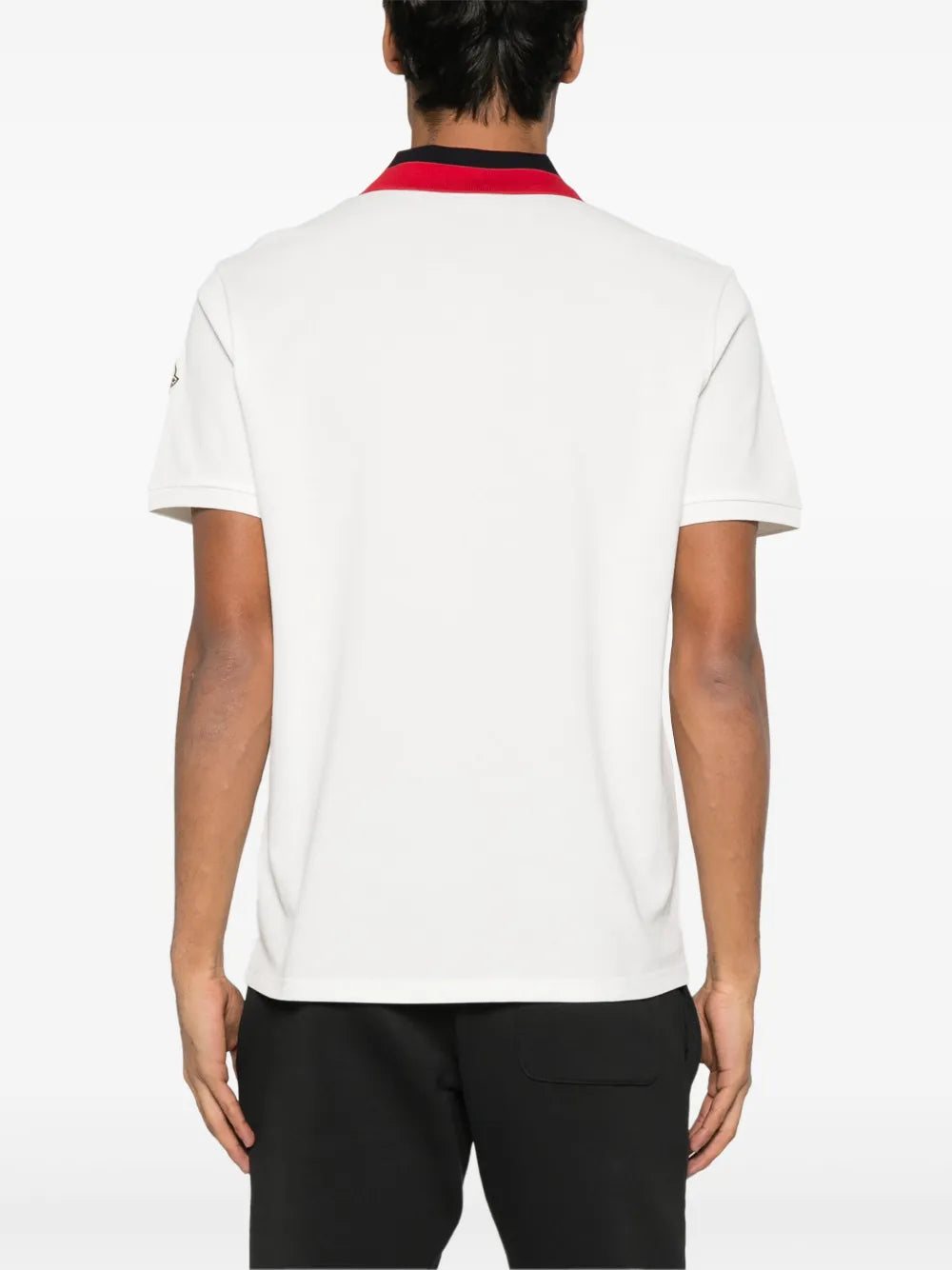 Moncler playera tipo polo de piqué con logo bordado
