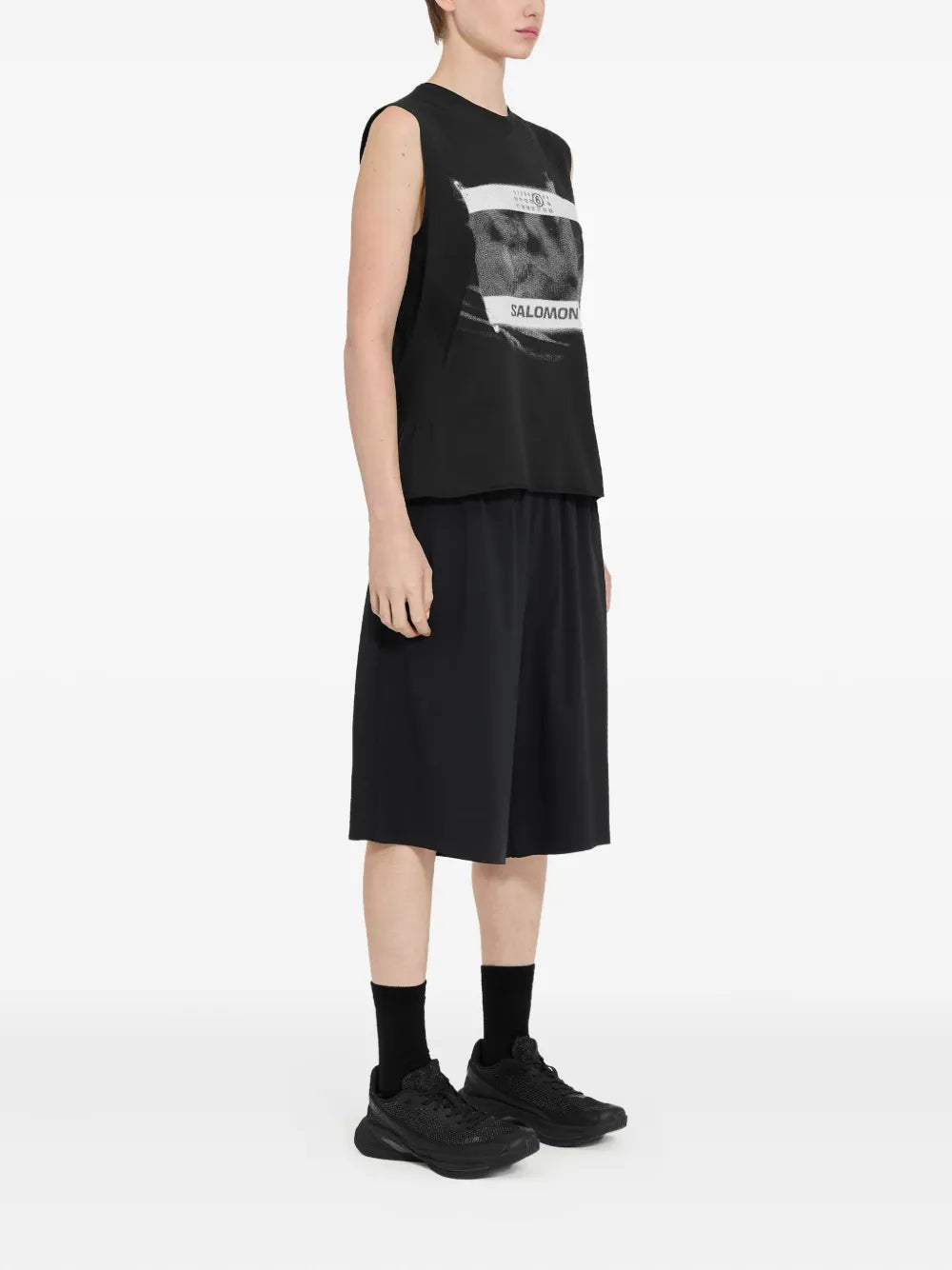 MM6 Maison Margiela X Salomon camiseta con logo estampado de MM6 Maison Margiela x Salomon - Negro - imagen 3