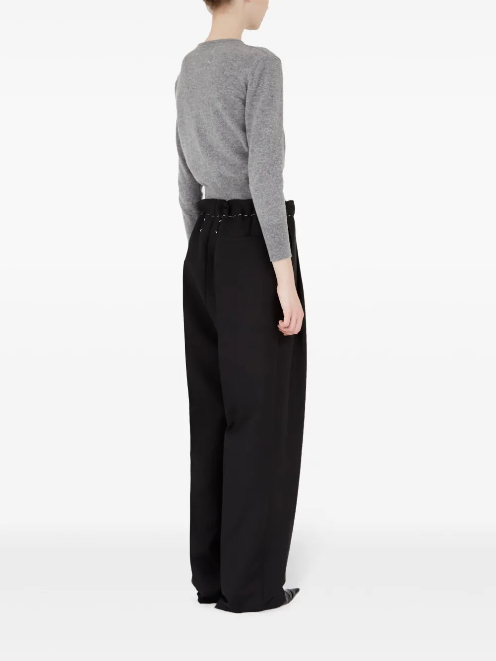 Maison Margiela pantalones con cordones en la pretina - Negro - imagen 4