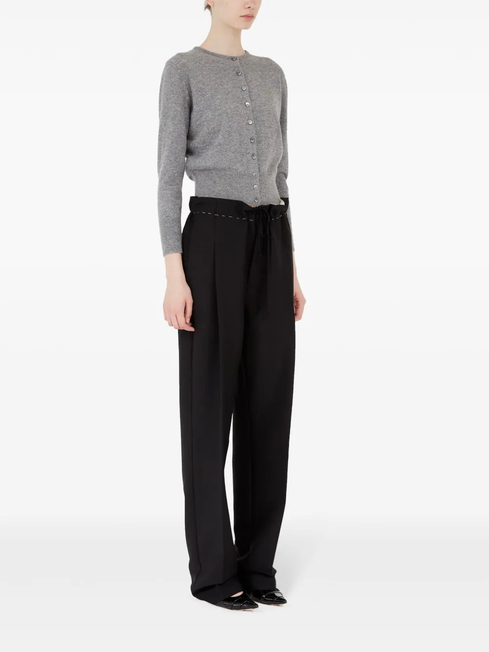 Maison Margiela pantalones con cordones en la pretina - Negro - imagen 3