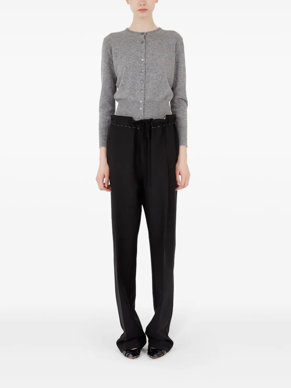 Maison Margiela pantalones con cordones en la pretina - Negro - imagen 2