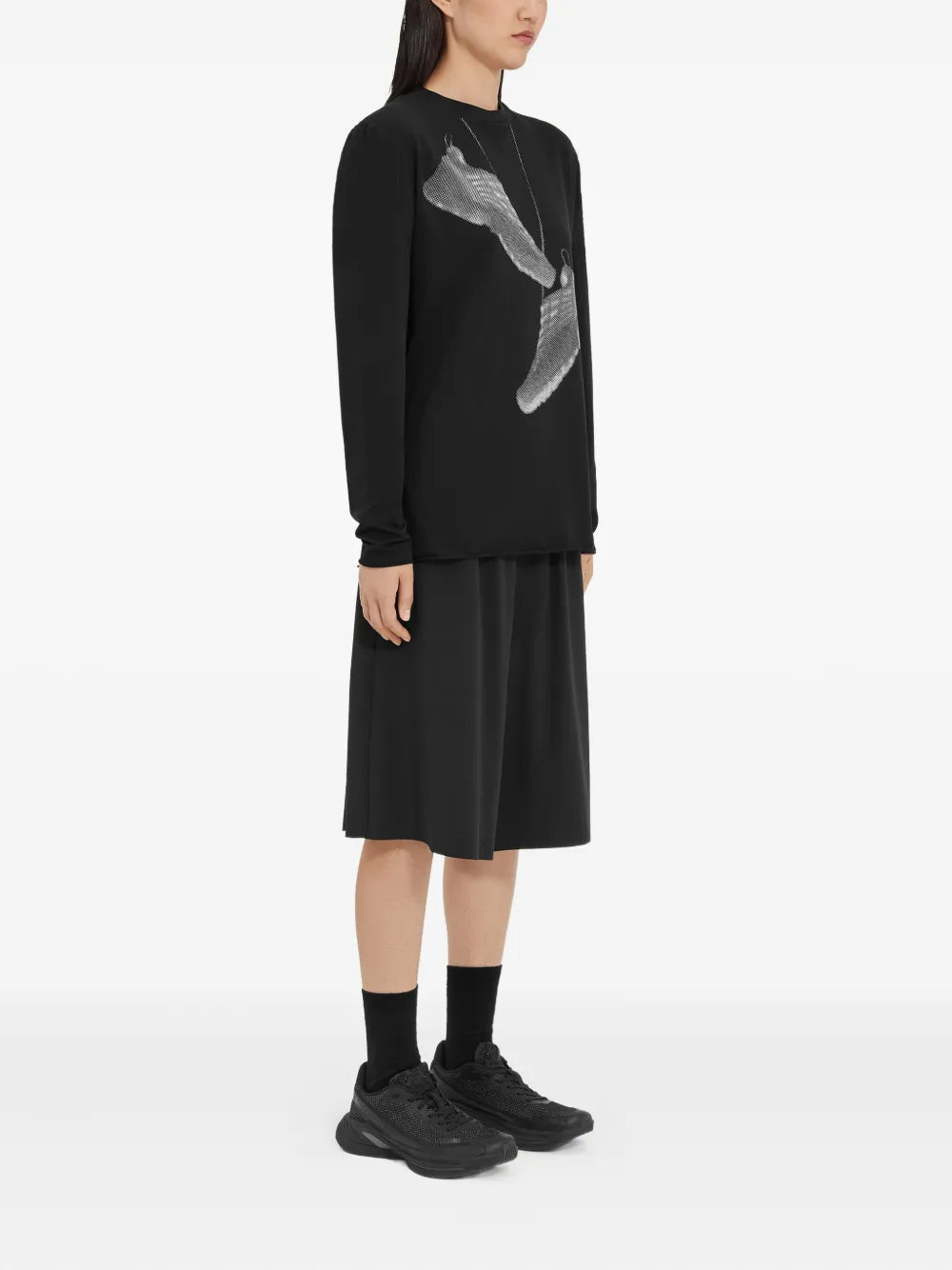 MM6 Maison Margiela X Salomon playera con estampado gráfico en colaboración con Salomon - Negro - imagen 3