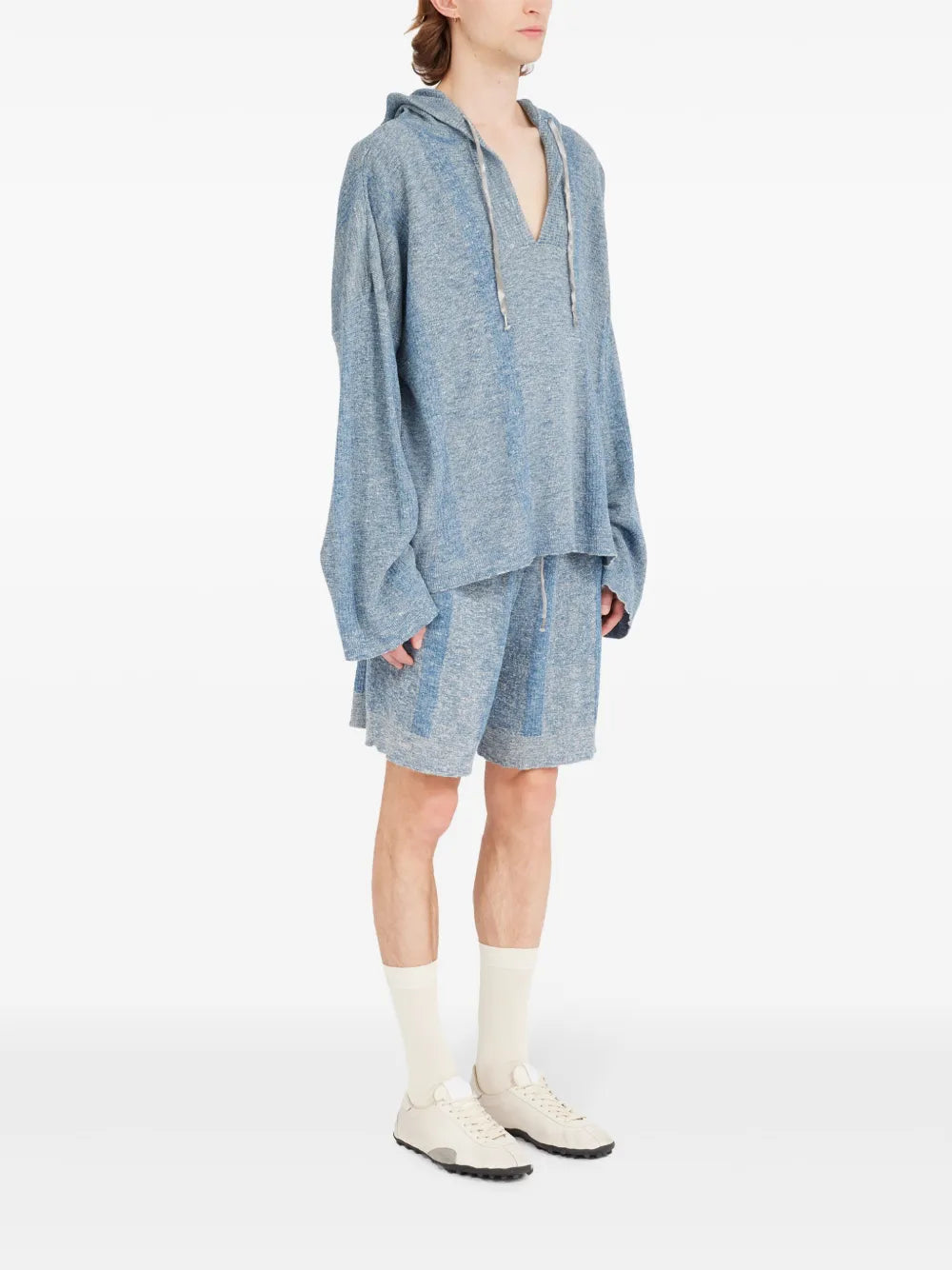 Maison Margiela suéter con capucha y cordones - Azul - imagen 3