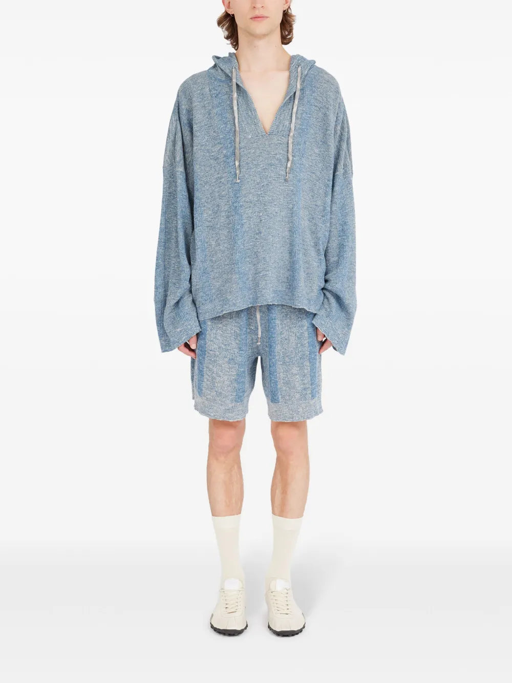 Maison Margiela suéter con capucha y cordones - Azul - imagen 2
