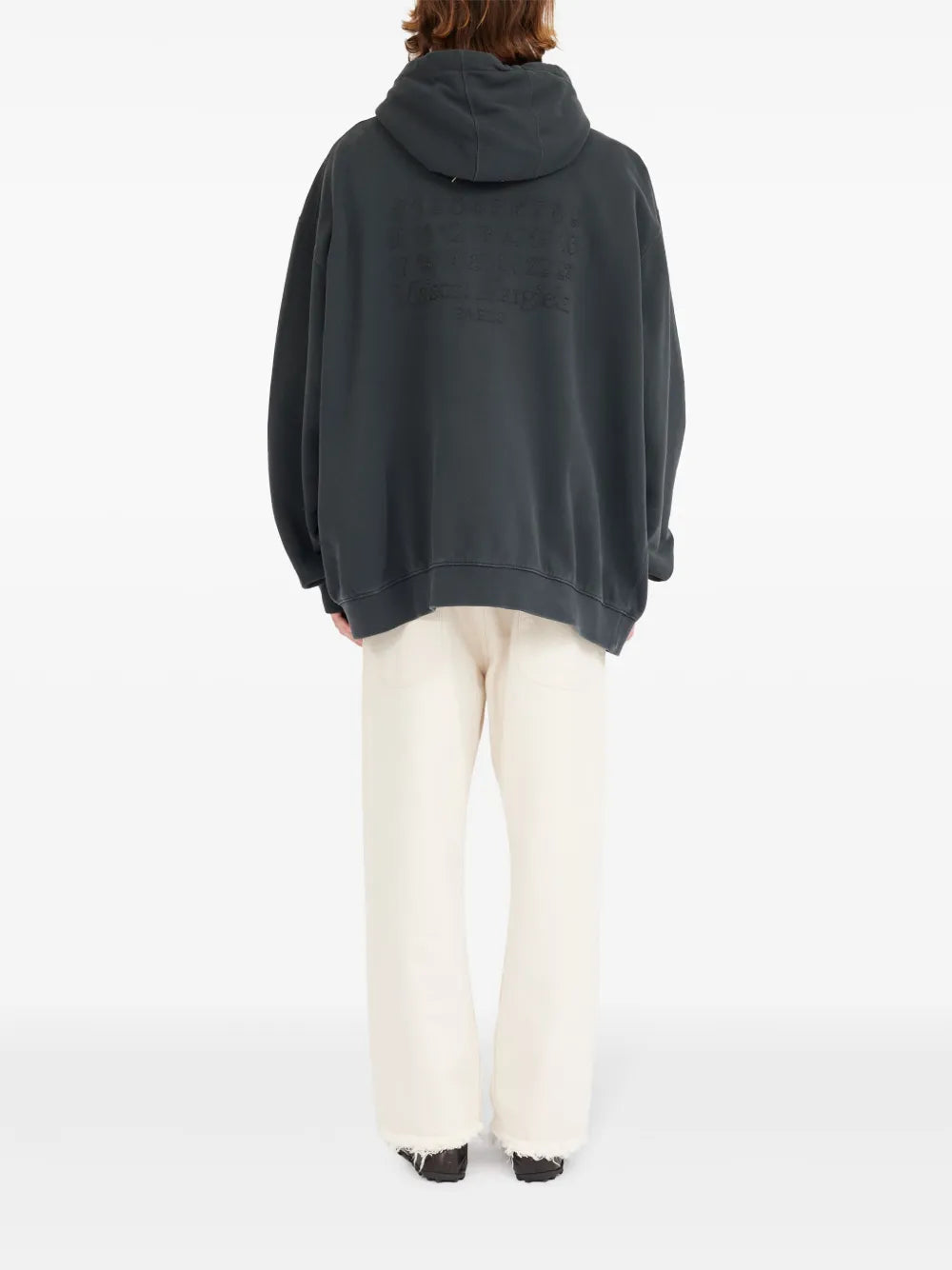 Maison Margiela hoodie con cordones y cierre - Negro - imagen 4