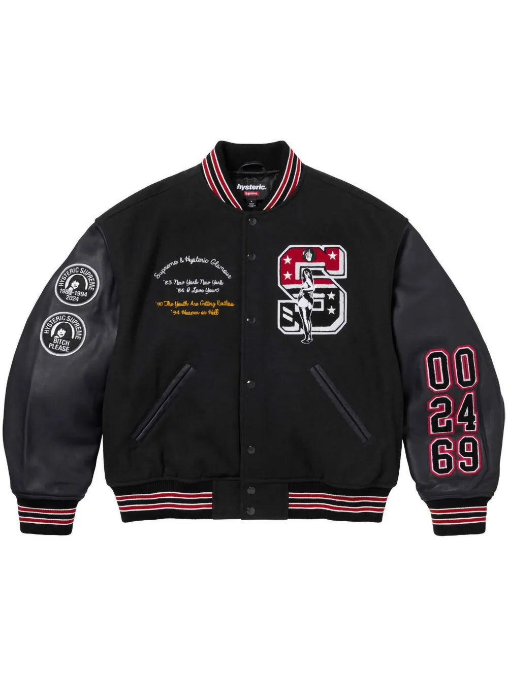 Supreme chamarra universitaria Hysteric Glamour Black - Negro - imagen 1