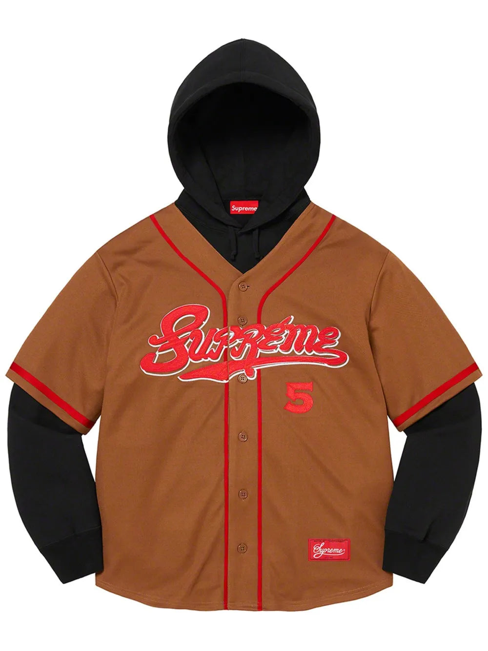Supreme hoodie Baseball Jersey - Marrón - imagen 1