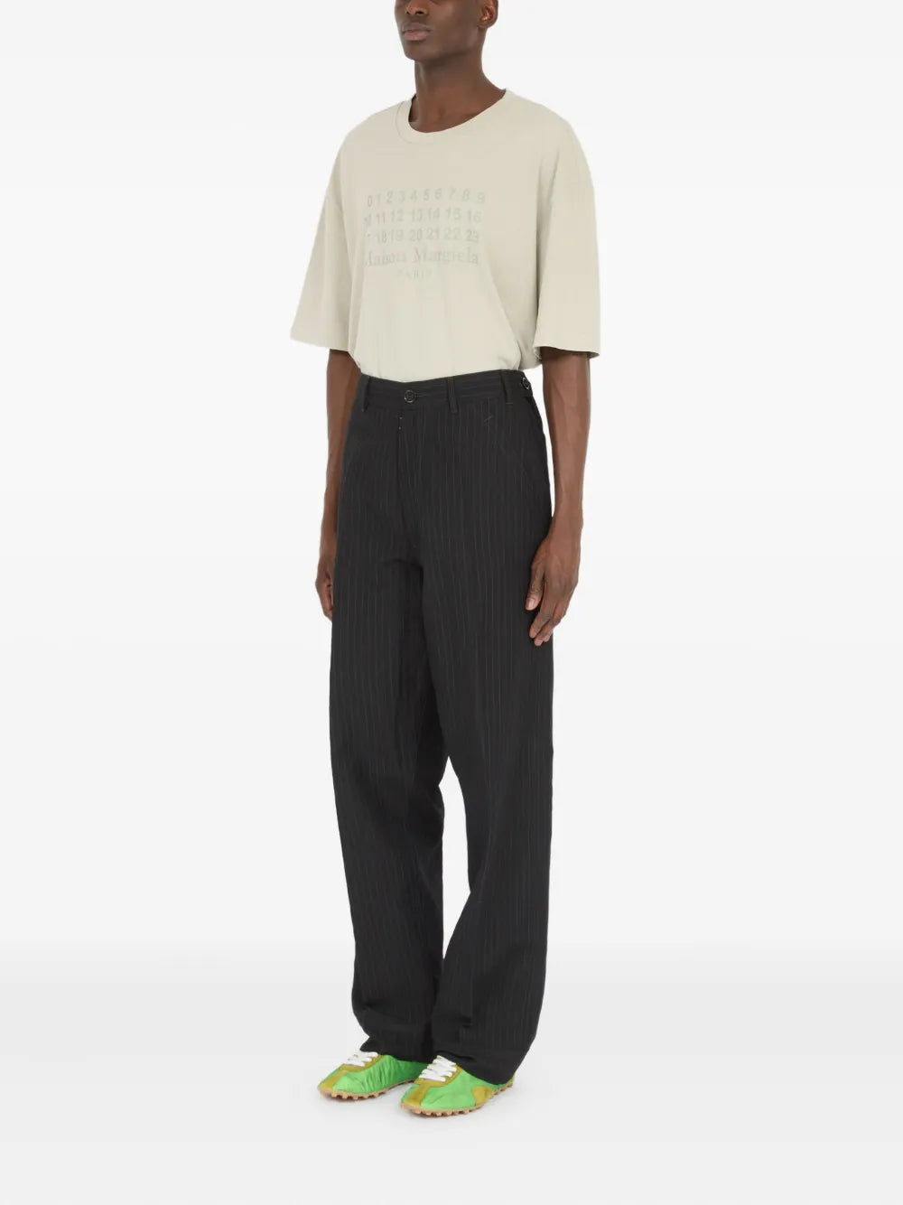 Maison Margiela pantalones con rayas diplomáticas estampadas - Negro - imagen 4