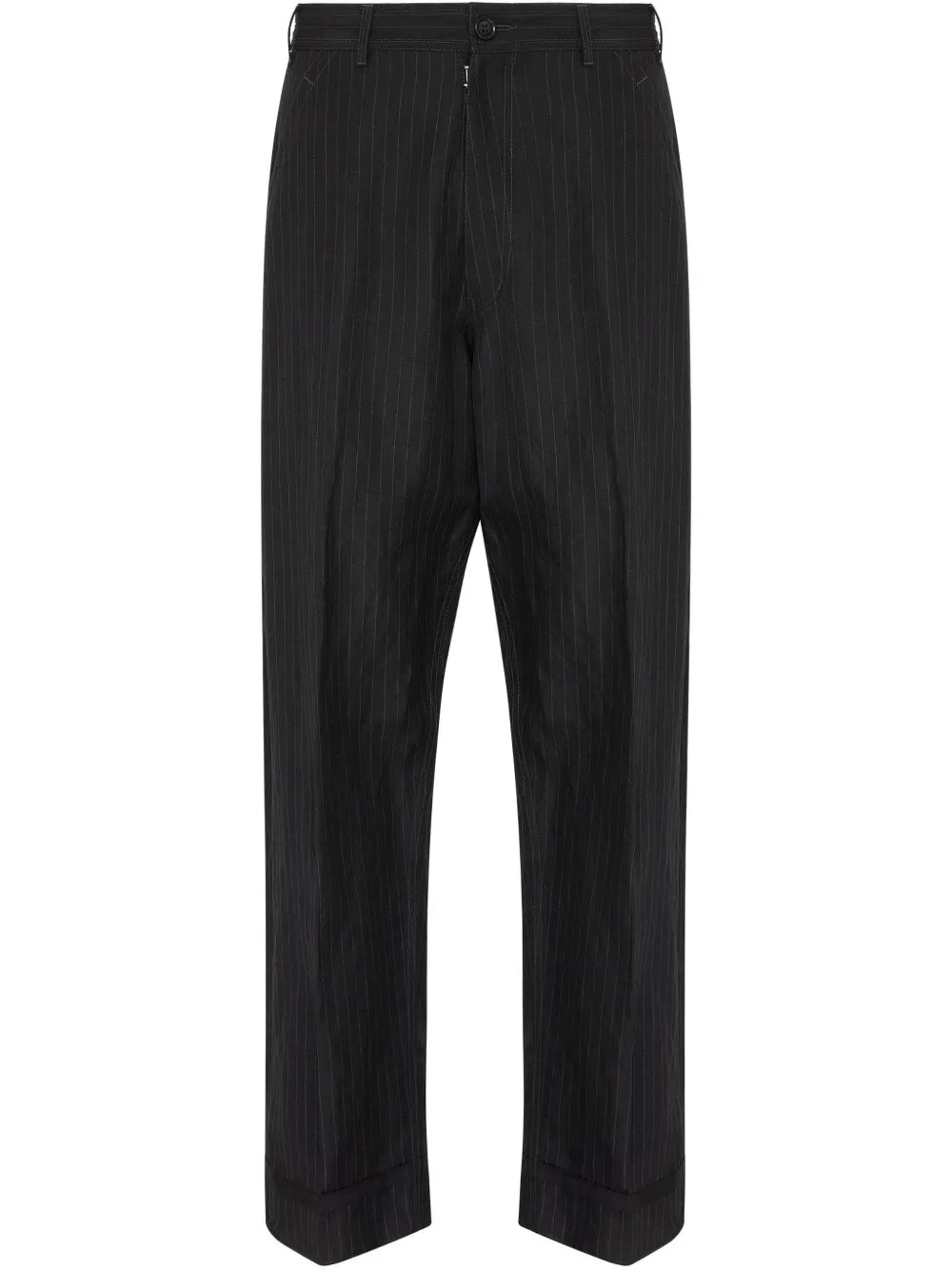 Maison Margiela pantalones con rayas diplomáticas estampadas - Negro - imagen 1