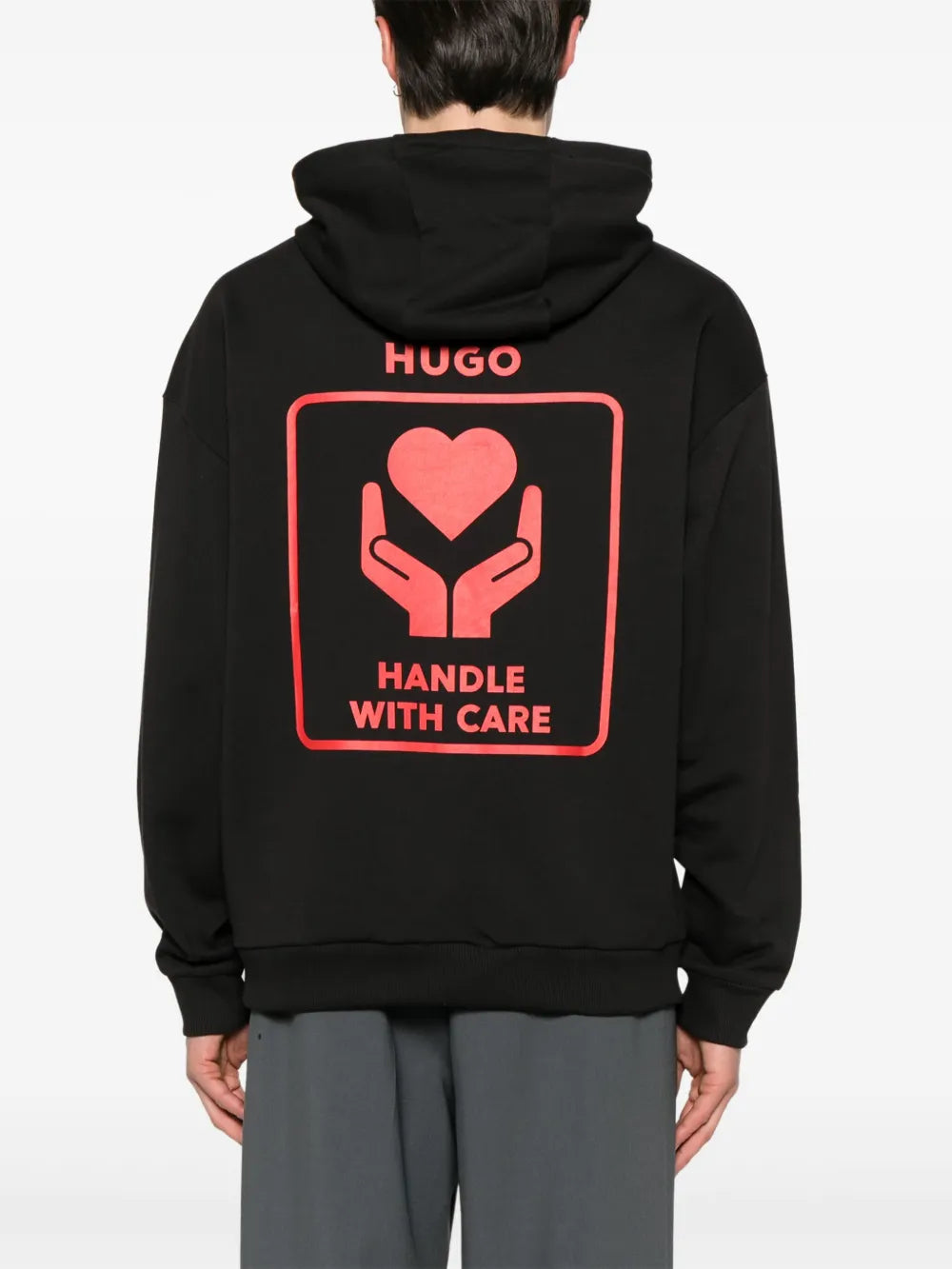 HUGO hoodie con corazón estampado