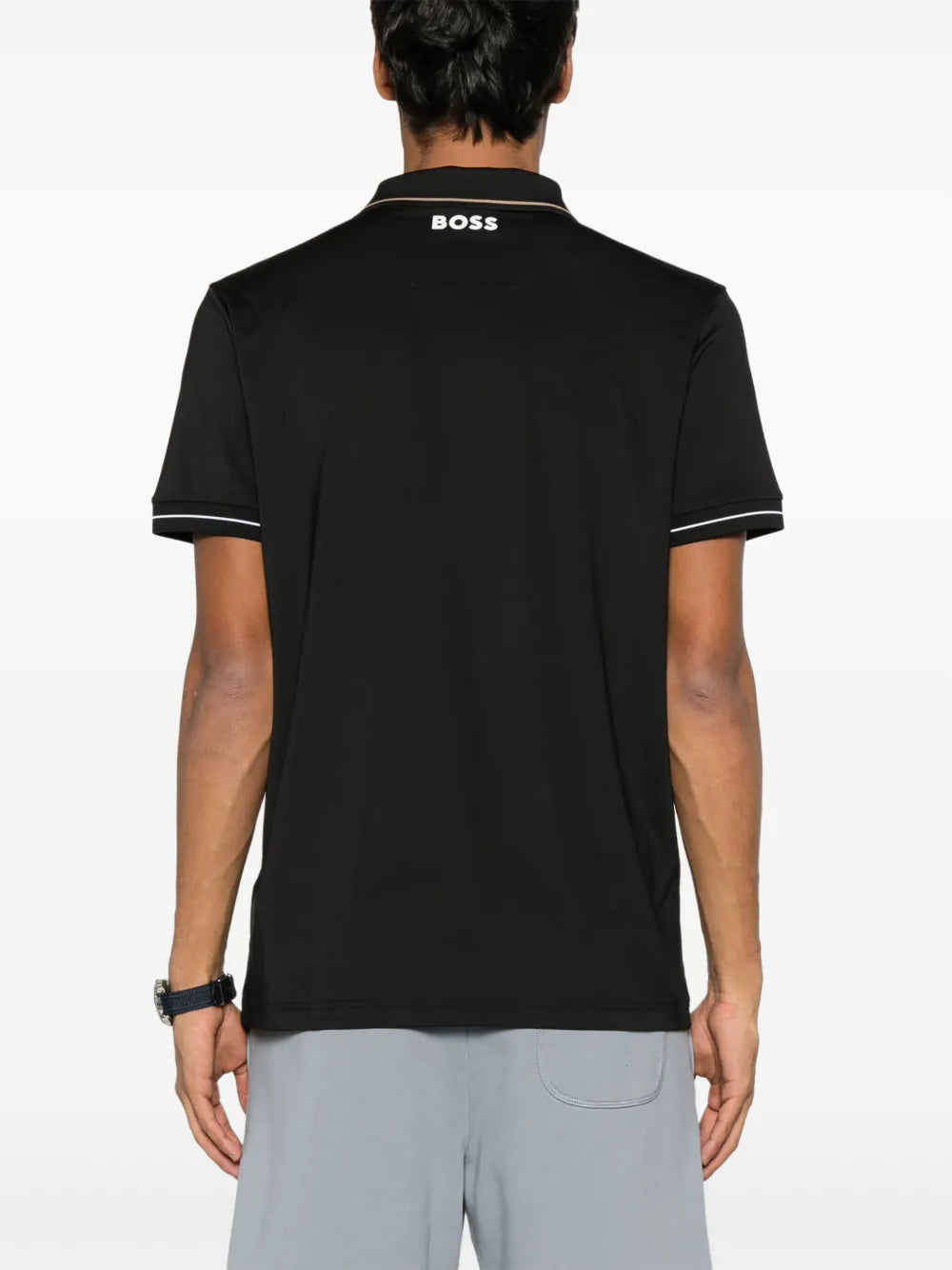 BOSS camisa stretch con cuello de polo