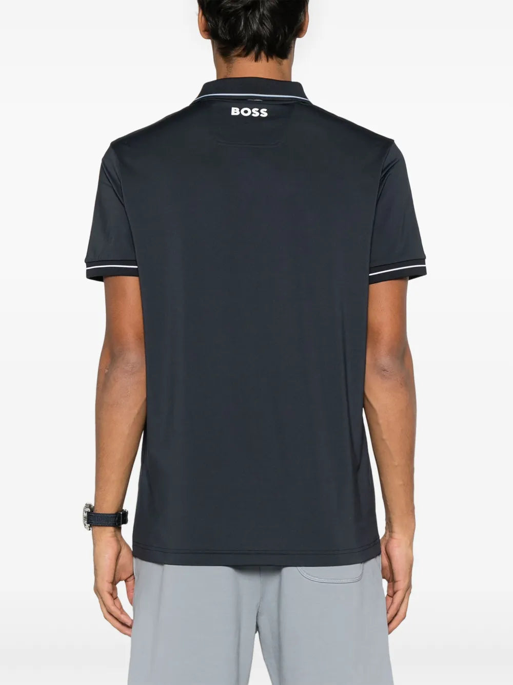 BOSS camisa stretch con cuello de polo